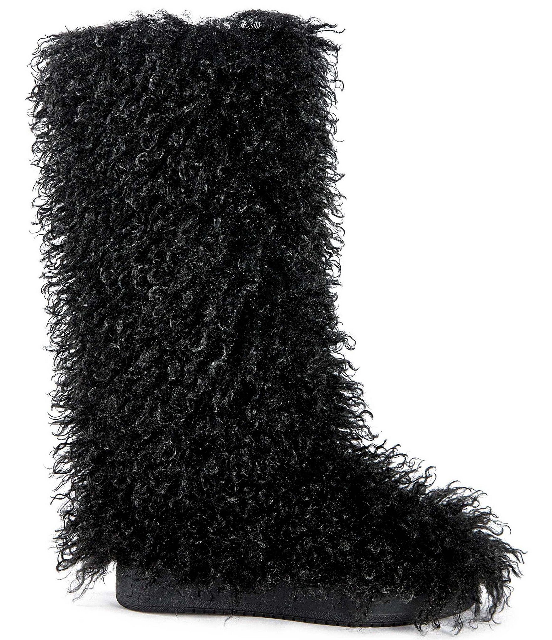 Azalea Wang Denton Faux Fur Platform Tall Boots