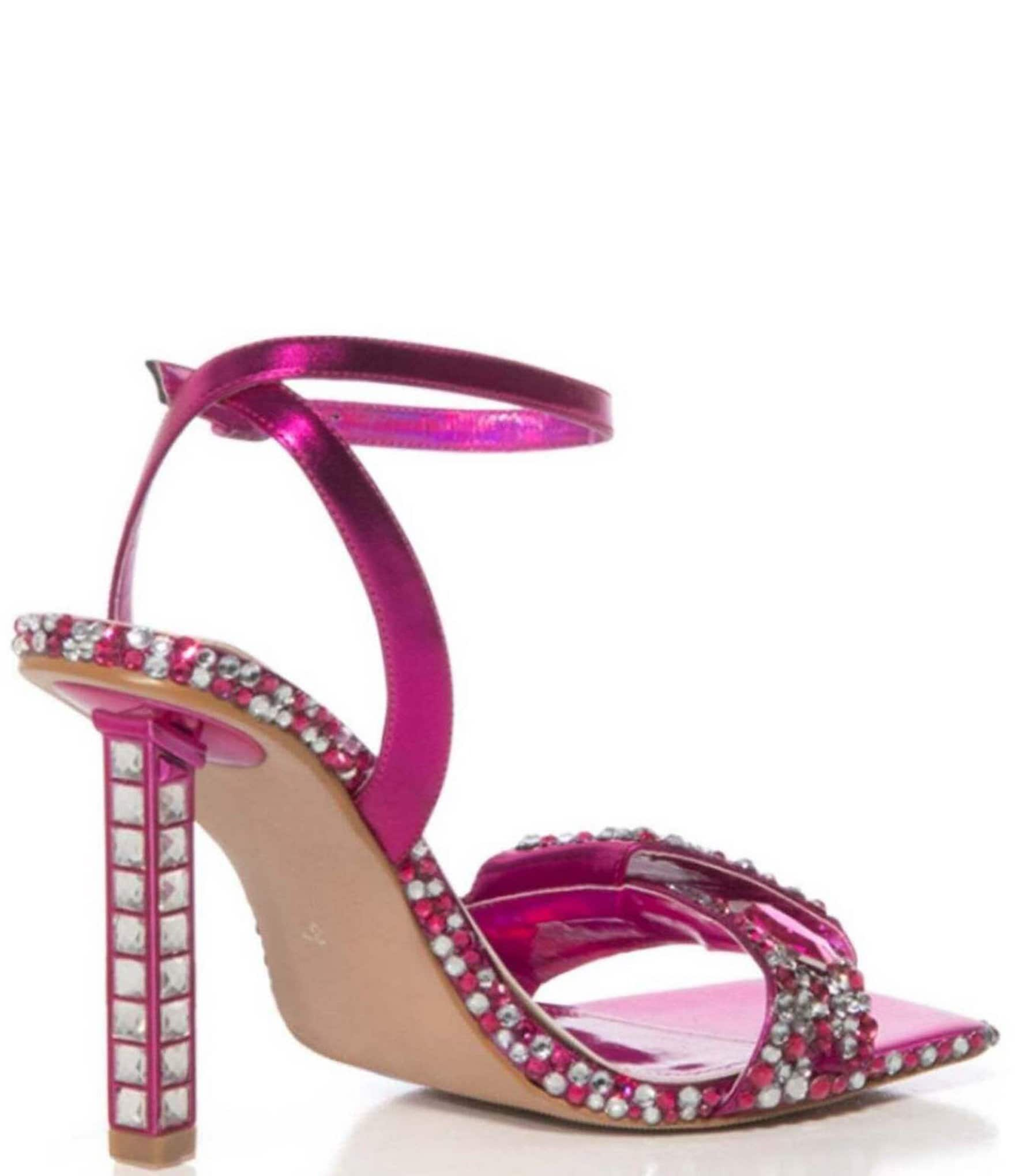 Azalea Wang Discoball Rhinestone Metallic Rhinestone Dress Sandals