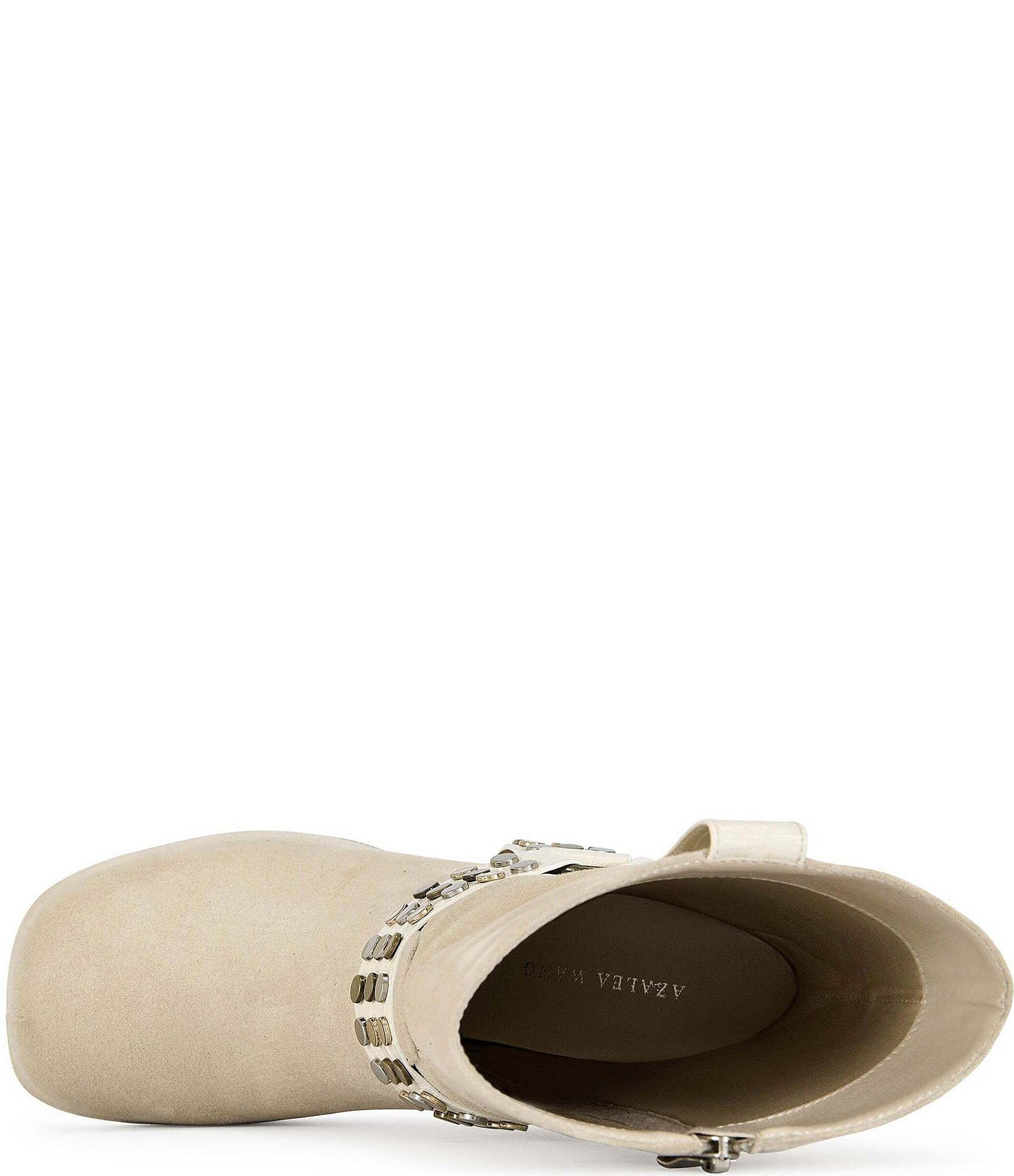 Azalea Wang Dyzma Soft Studded Harness Overlasted Platform Booties