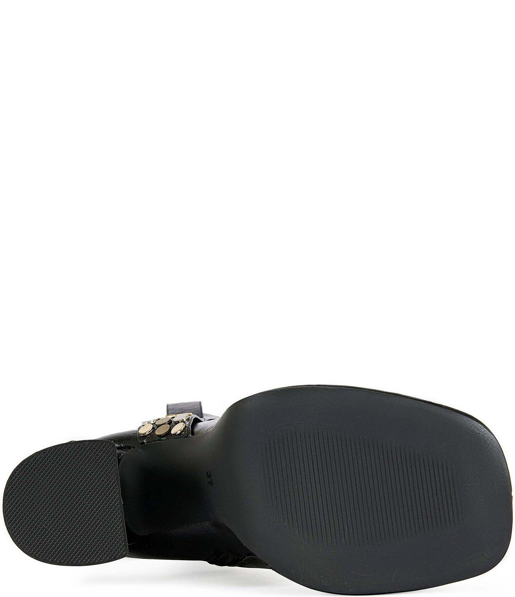 Azalea Wang Dyzma Studded Harness Overlasted Platform Booties