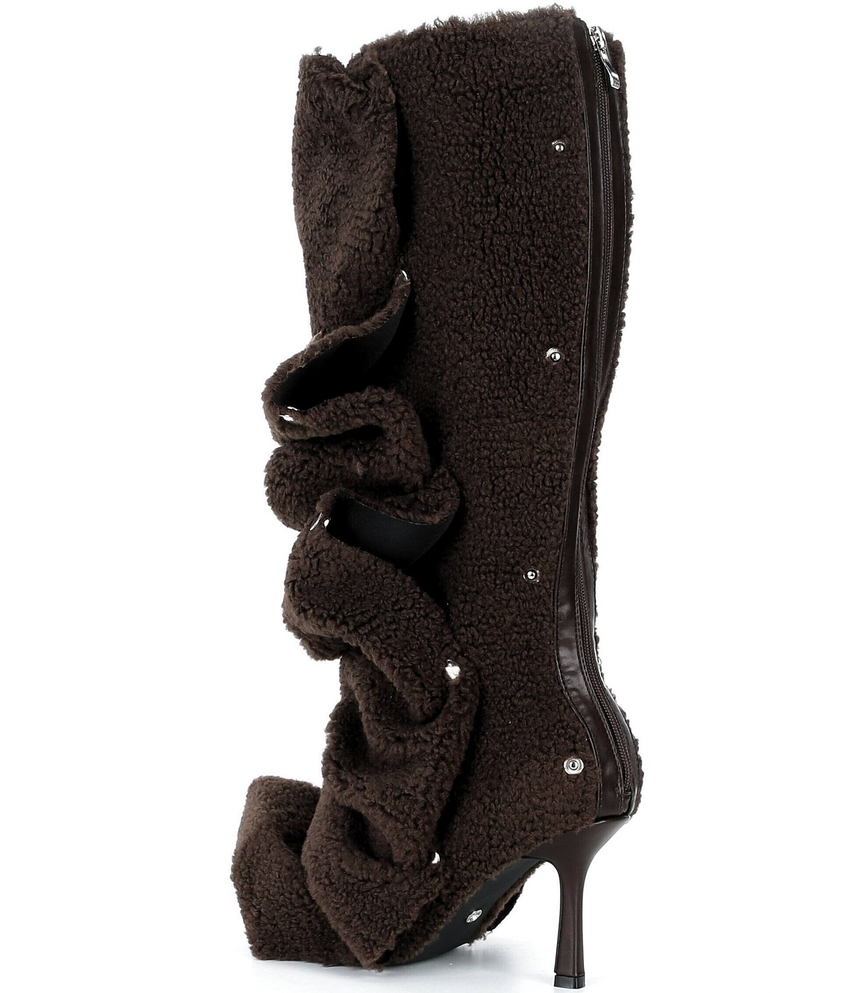 Azalea Wang Fabian Fuzzy Adjustable Snap Tall Boots