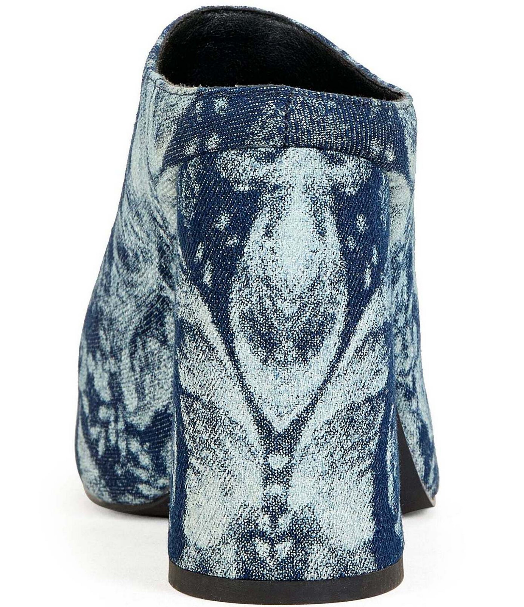 Azalea Wang Florea Denim Block Heel Platform Mules