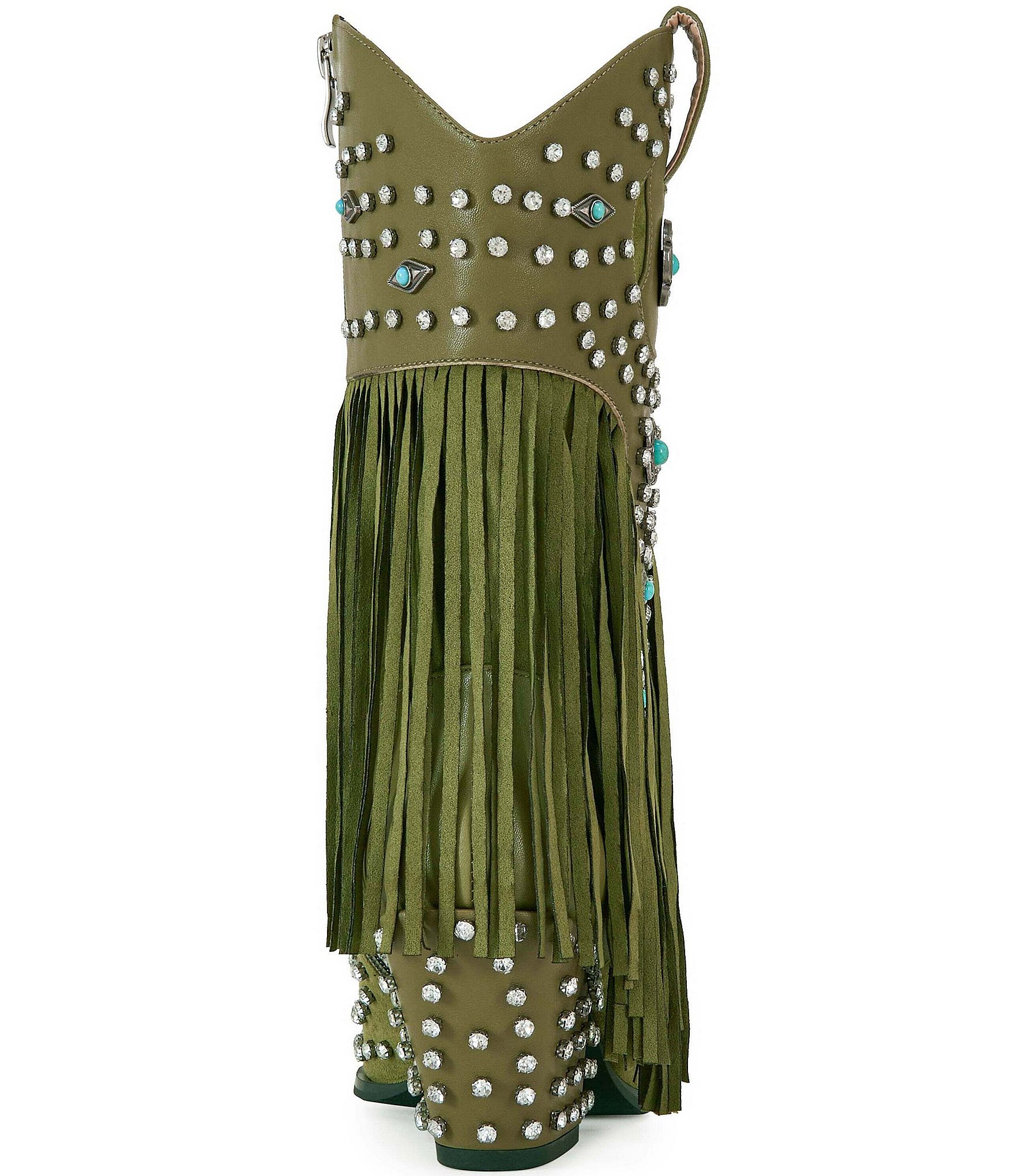 Azalea Wang Greyson Fringe Studded Western Boots