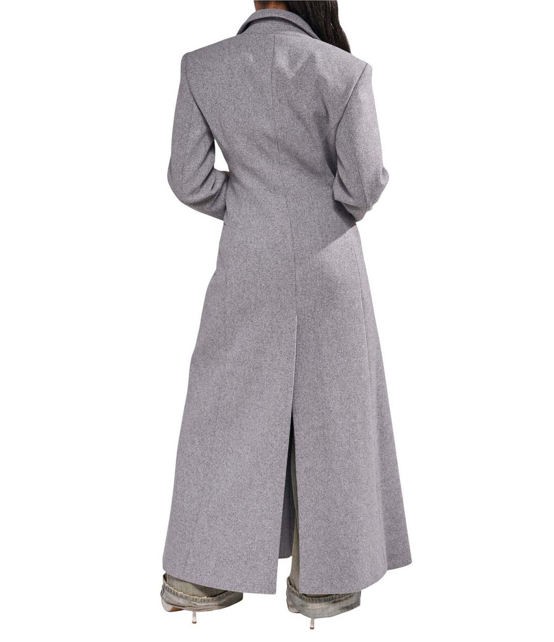Azalea Wang Haloir Notch Collar Long Button Front Trench Coat