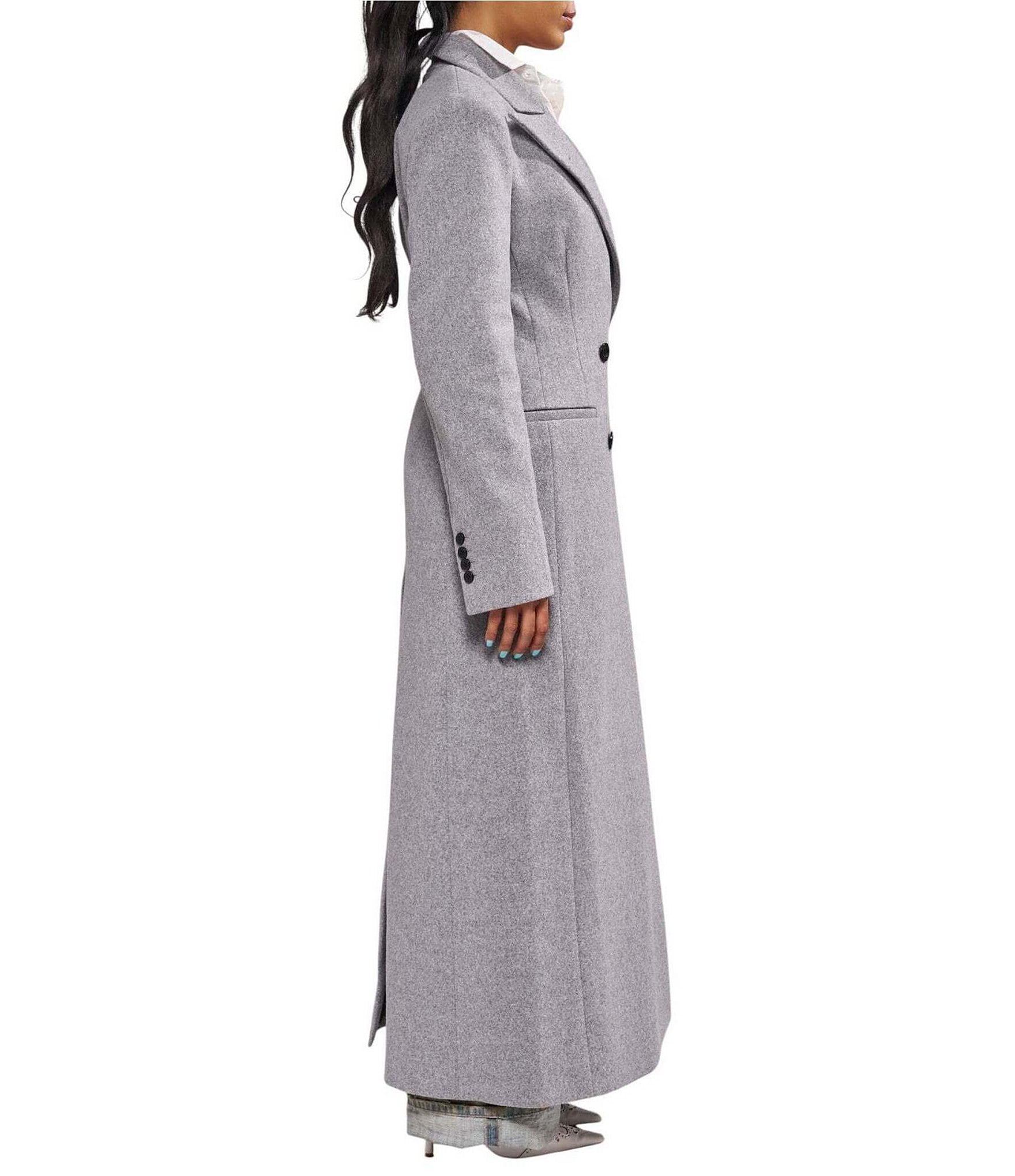 Azalea Wang Haloir Notch Collar Long Button Front Trench Coat