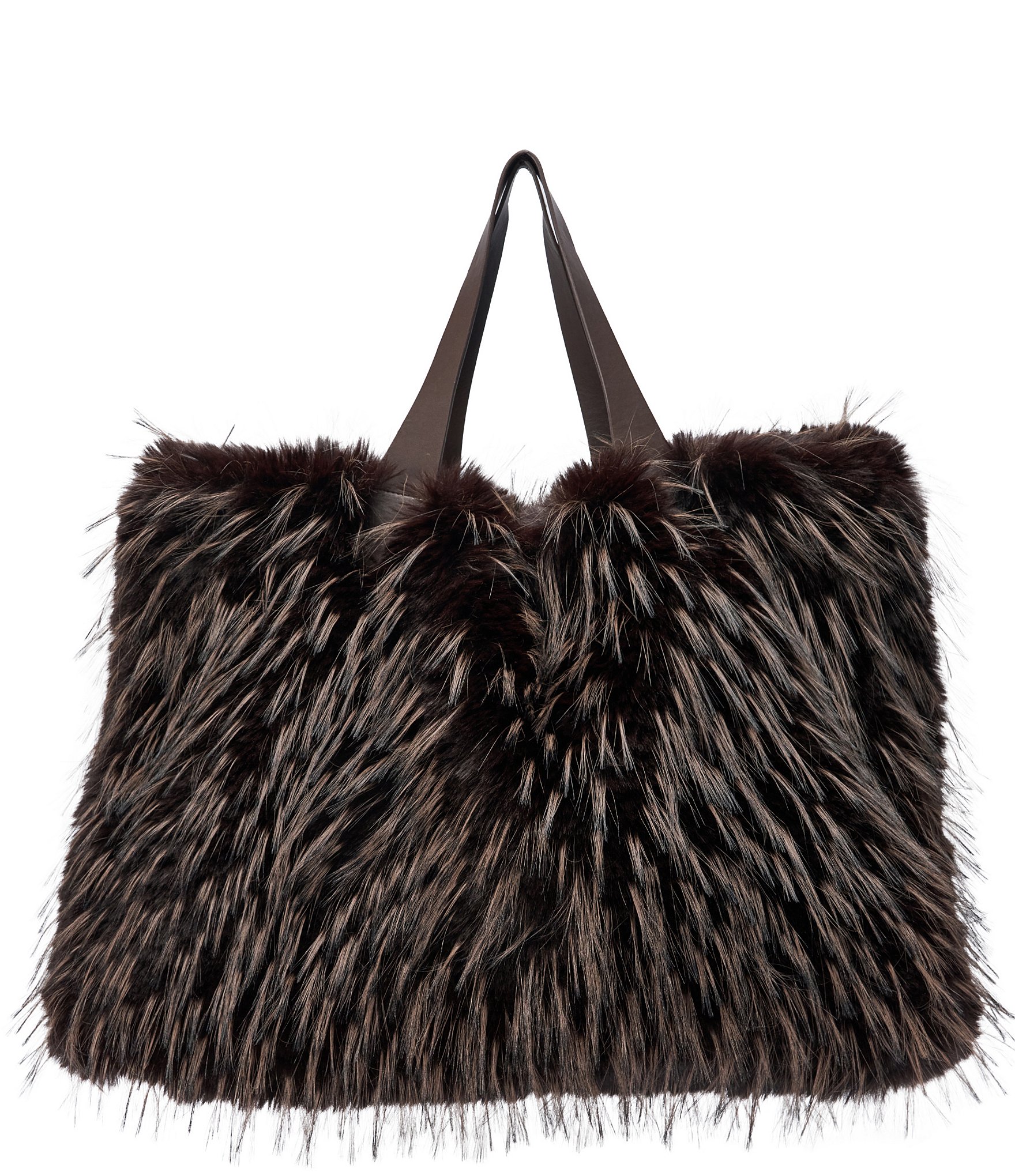 Azalea Wang Hickory Multi Faux Fur Confidante Tote Bag