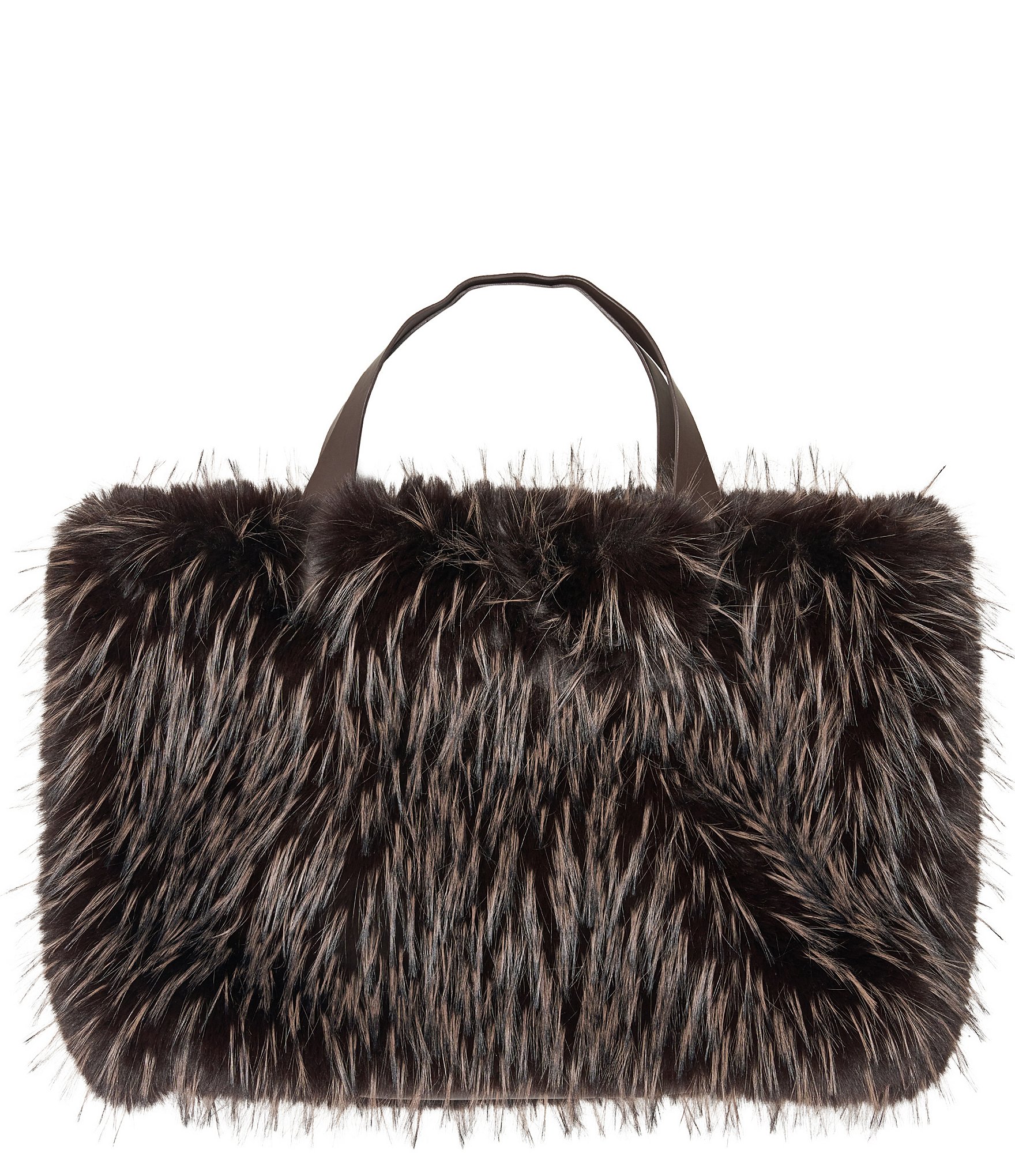 Azalea Wang Hickory Multi Faux Fur Confidante Tote Bag