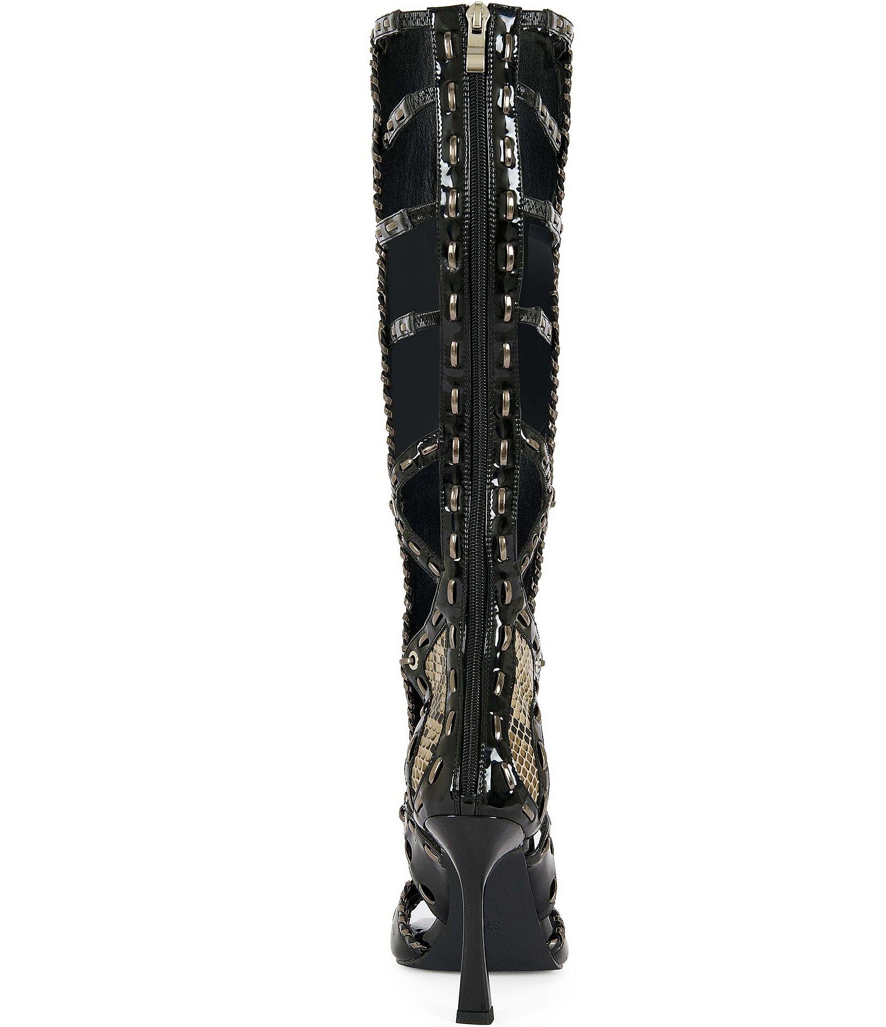 Azalea Wang Indrani High Snake Print Gladiator Sandals