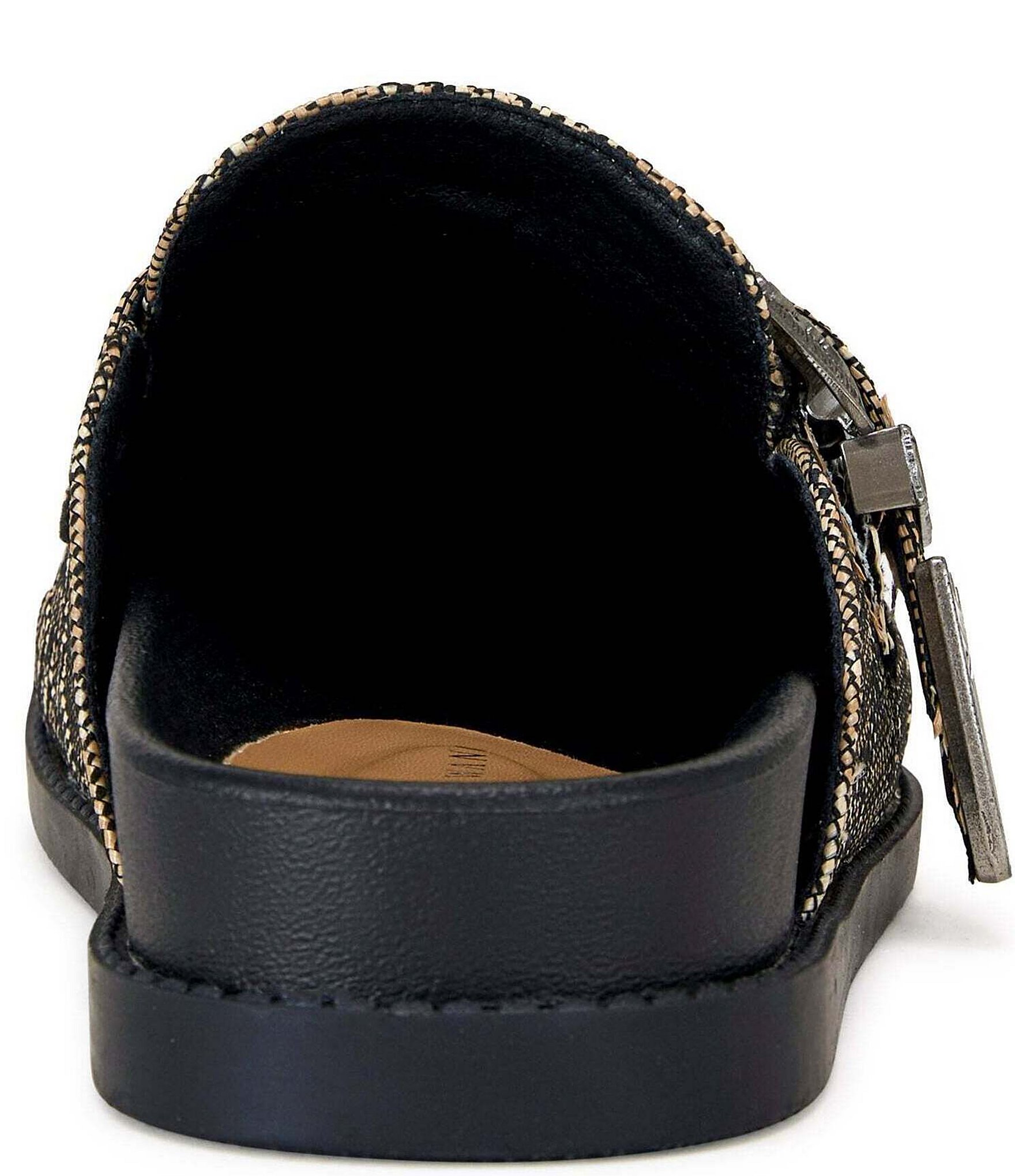 Azalea Wang Informer Textured Snake Print Western Buckle Hardware Mules