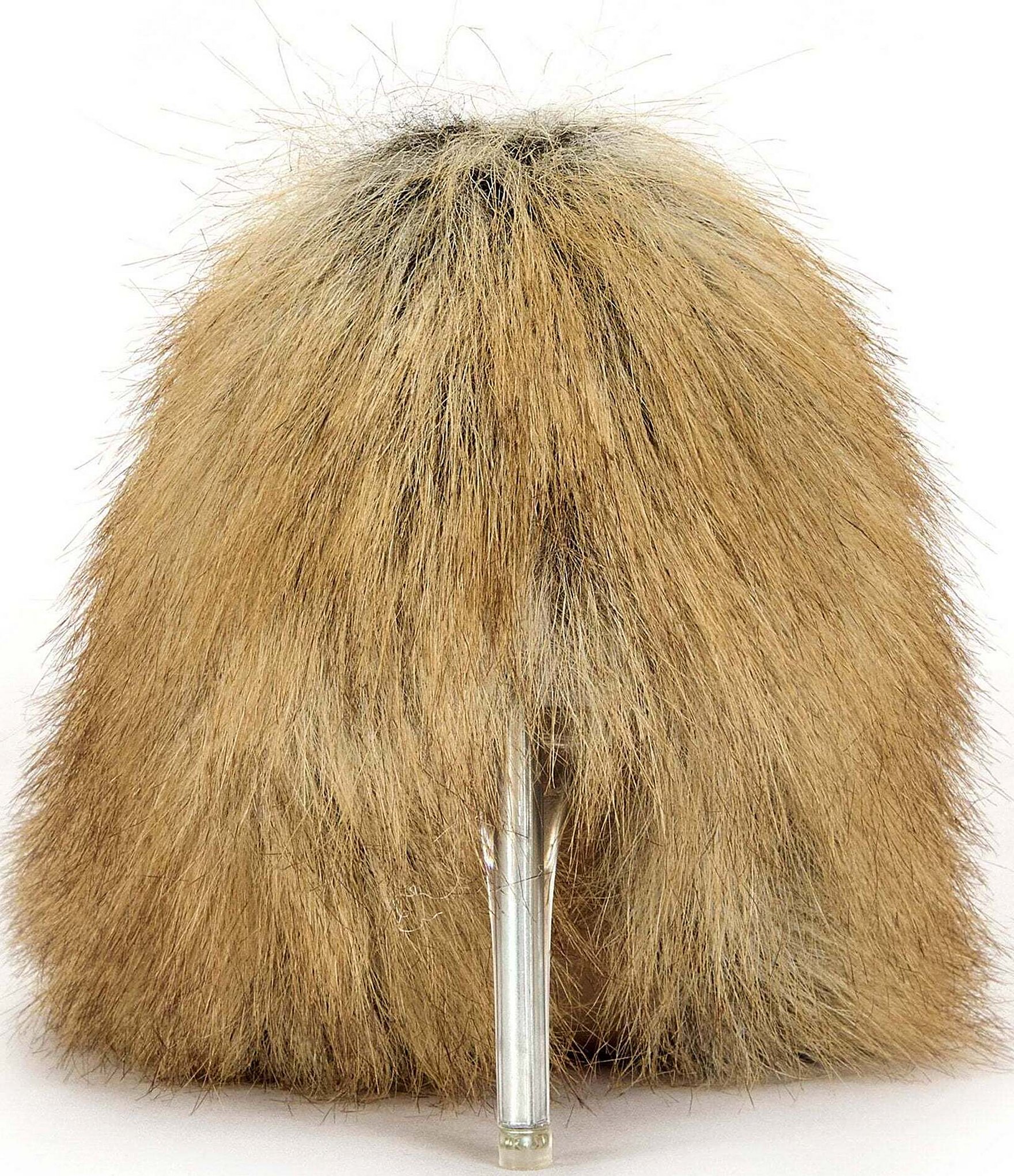 Azalea Wang Jameeck Red Fox Faux Fur Pointed Toe Stiletto Pumps