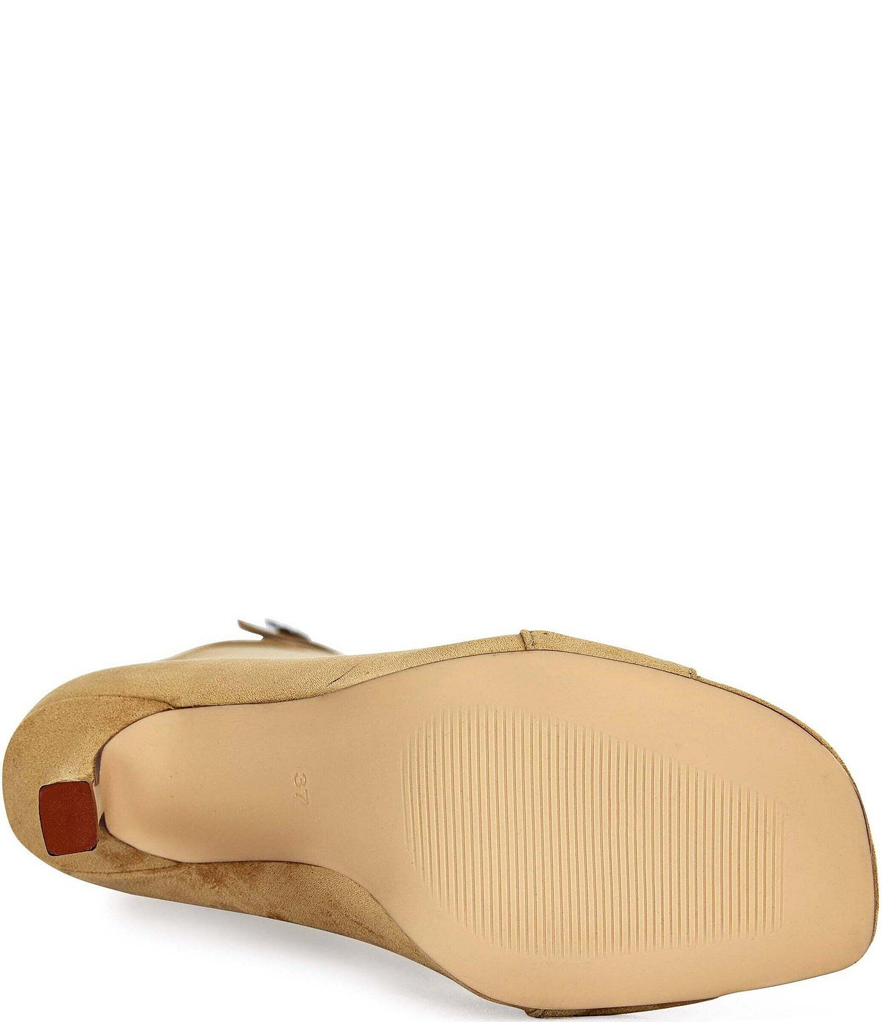 Azalea Wang Kazuki Button Hardware Peep Toe Stiletto Tall Boots