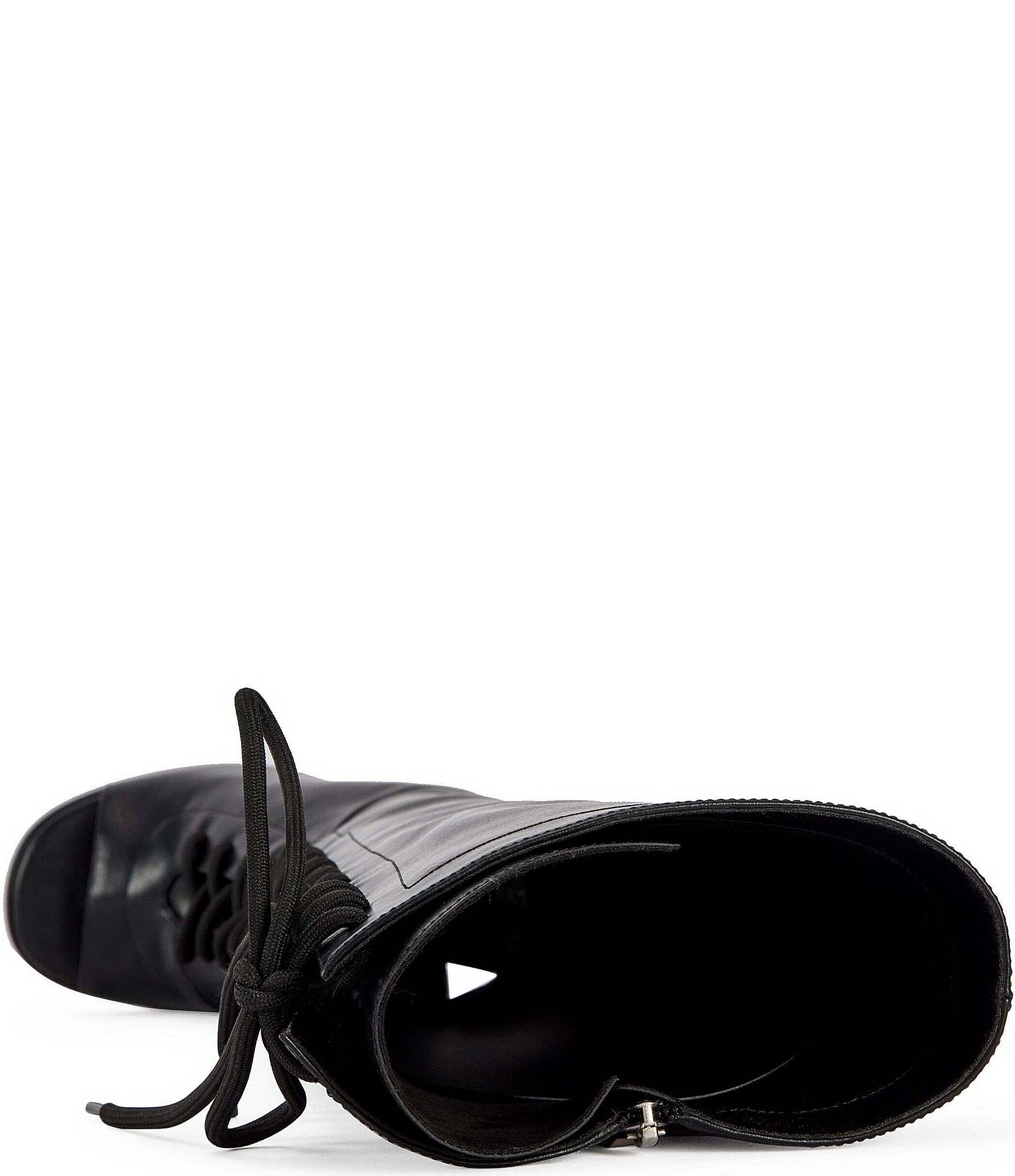 Azalea Wang Kellan Lace Up Open Toe Open Heel Platform Tall Boots