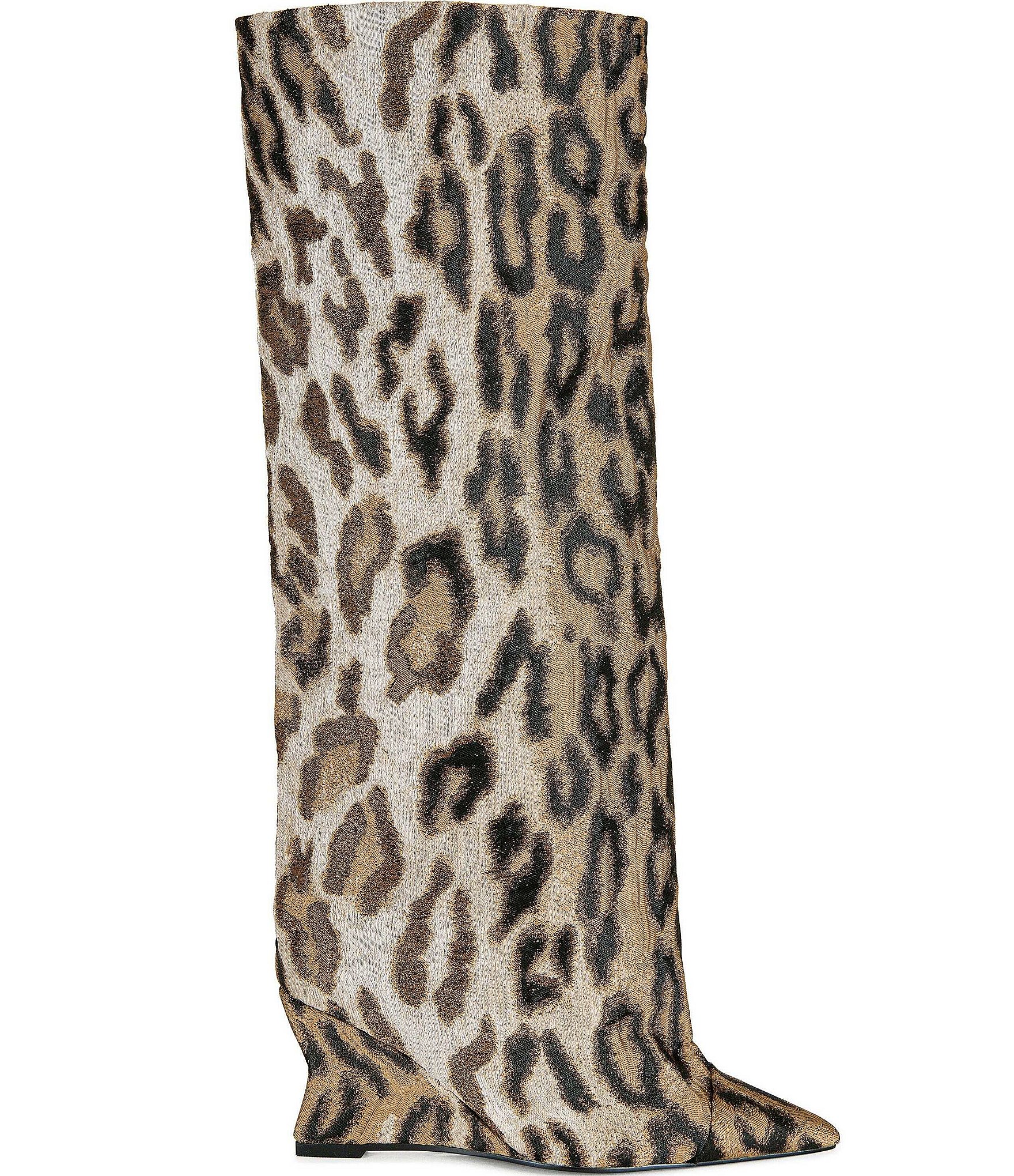 Azalea Wang Kenya Leopard Print Over The Knee Boots