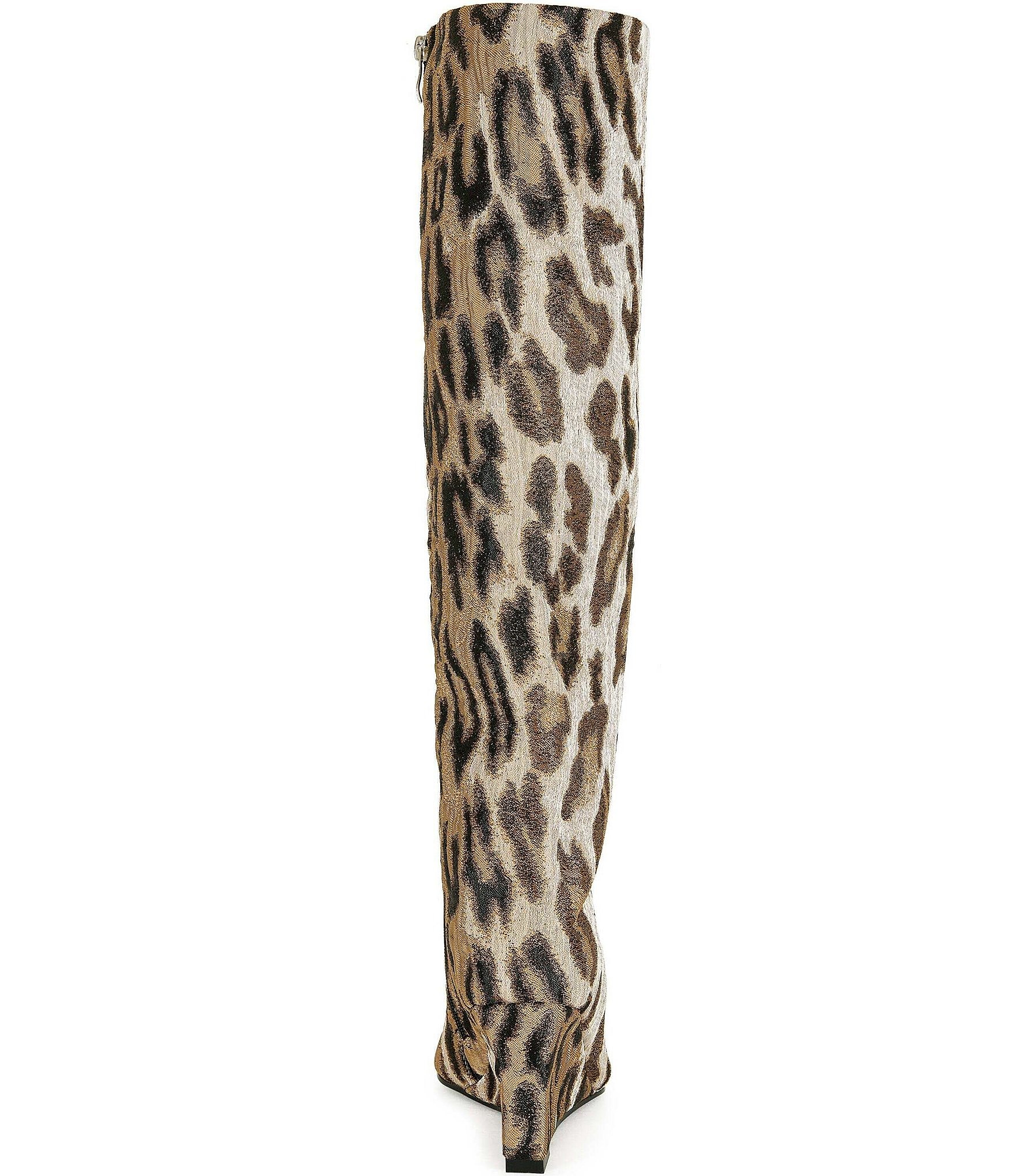 Azalea Wang Kenya Leopard Print Over The Knee Boots