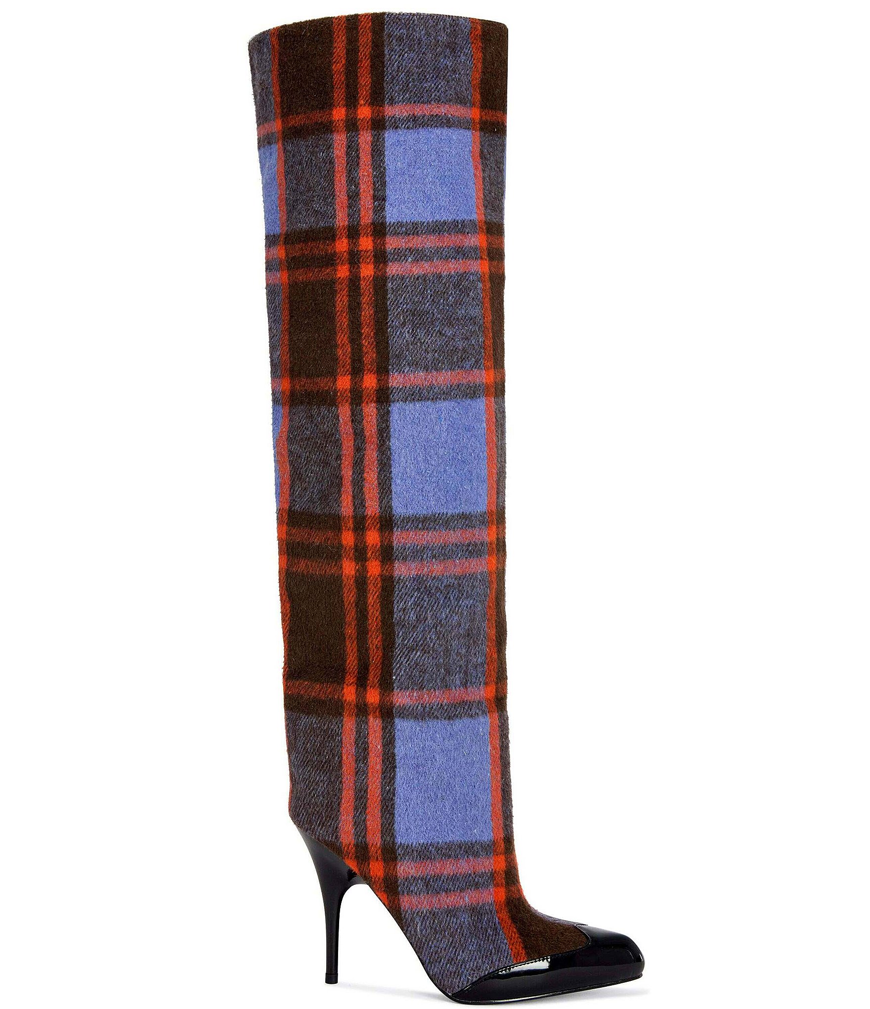 Azalea Wang Lochana Flannel Plaid Over The Knee Boots
