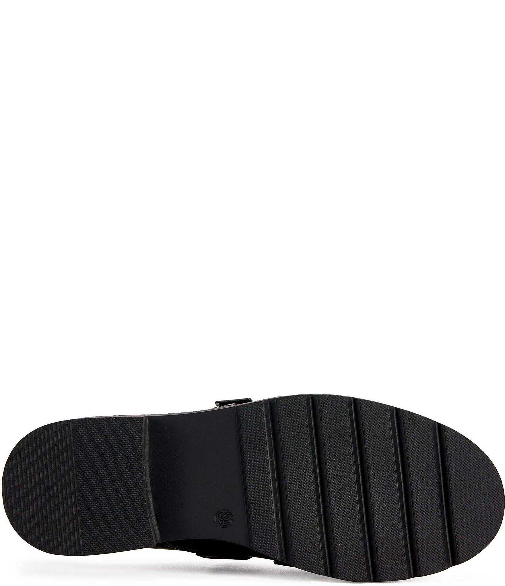 Azalea Wang Lox Stud Embellished Grommet Buckle Strap Loafers