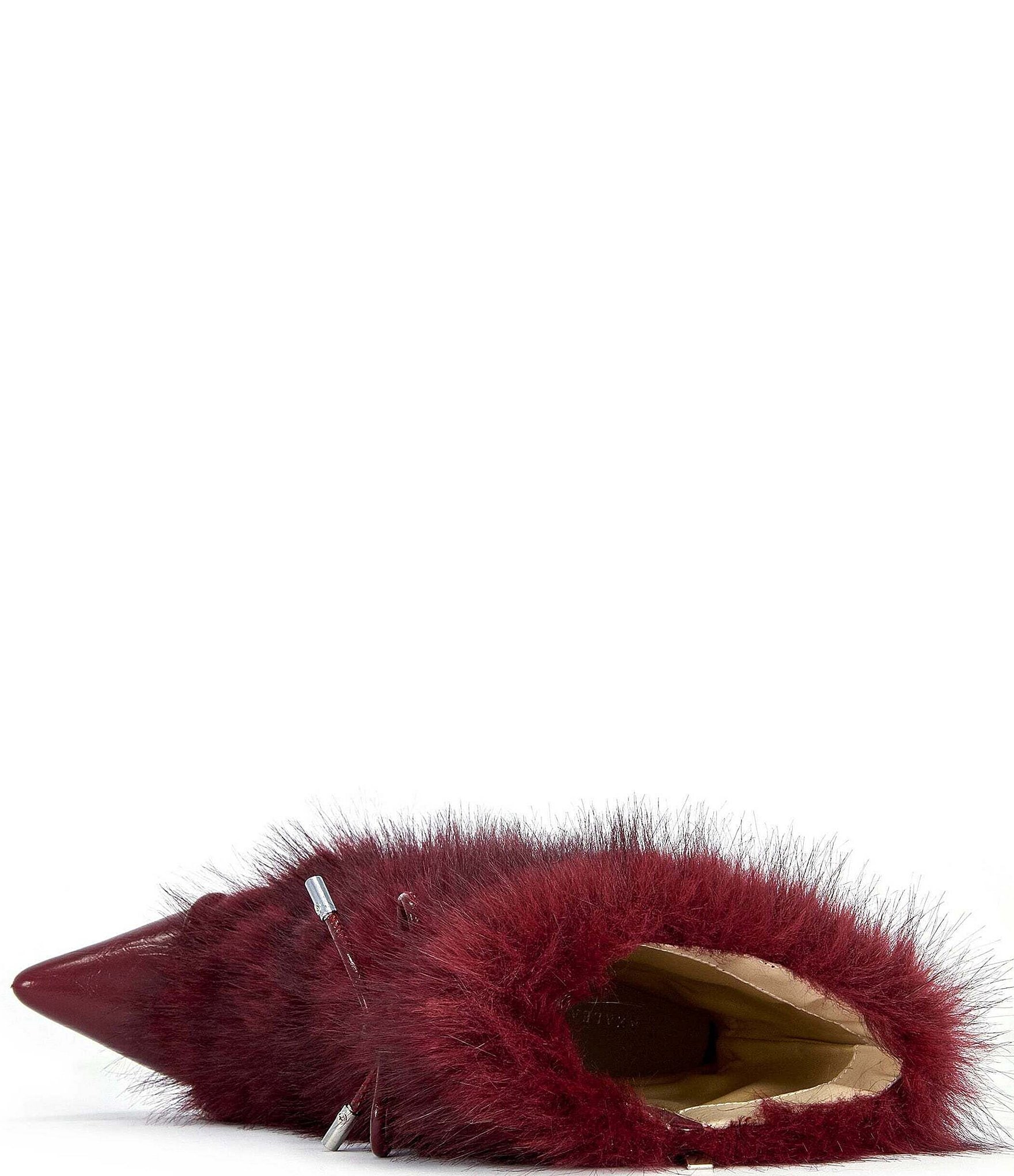 Azalea Wang Mahtama Faux Fur Wraparound Lace Pointed Toe Boots
