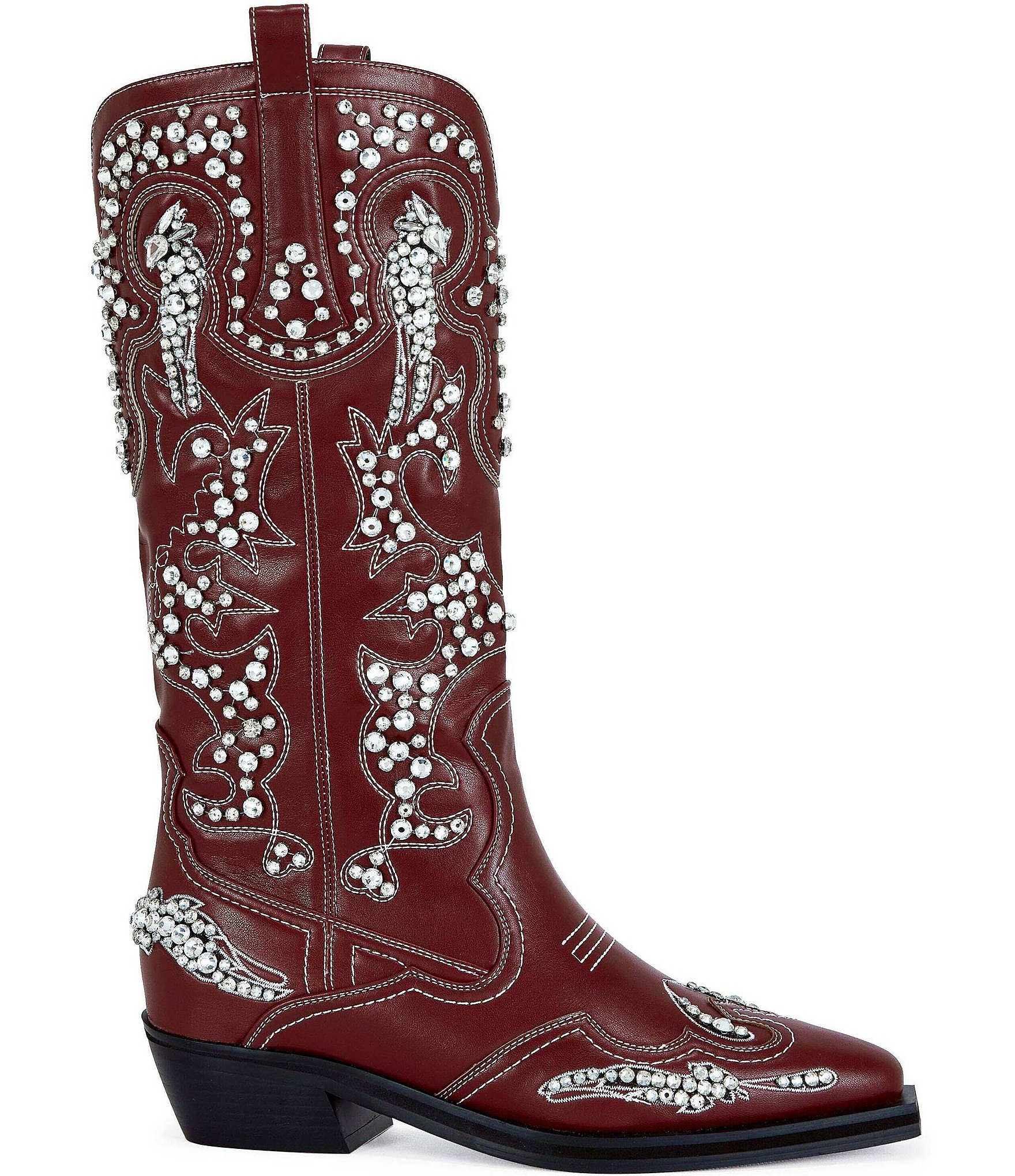 Azalea Wang Maisie Rhinestone Studded Western Boots