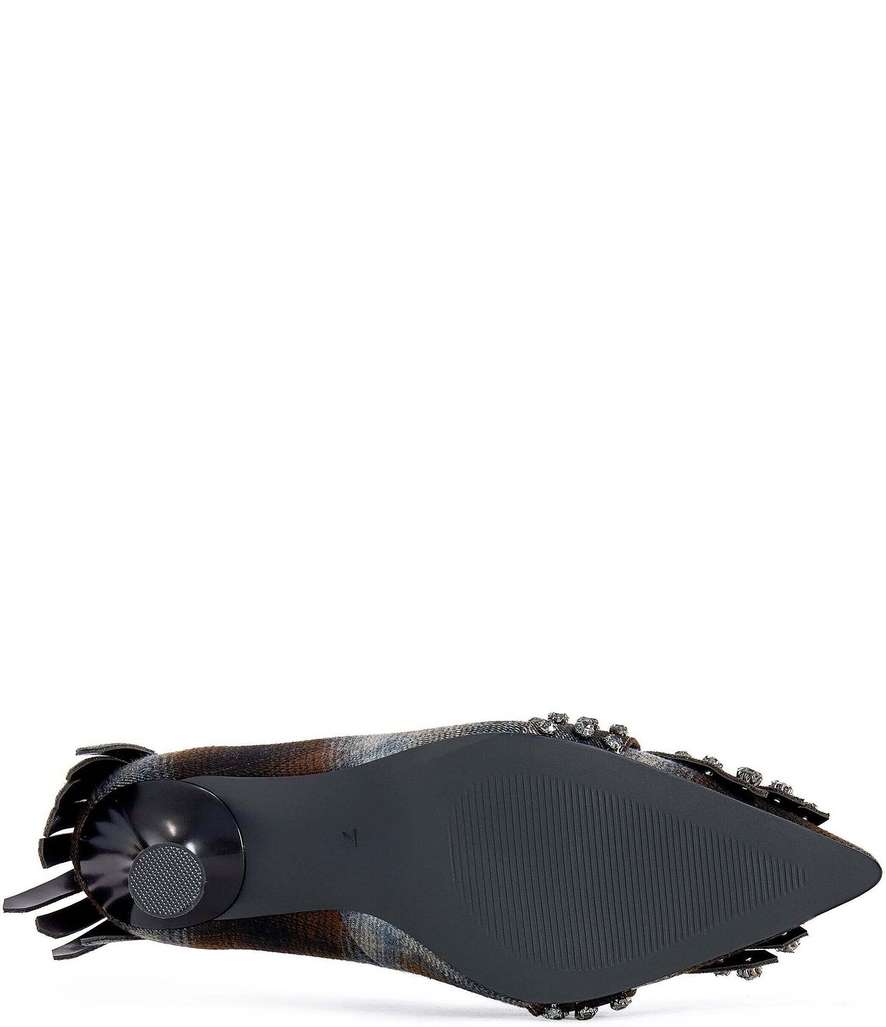 Azalea Wang Piero Plaid Jewel Studded Kiltie Pumps