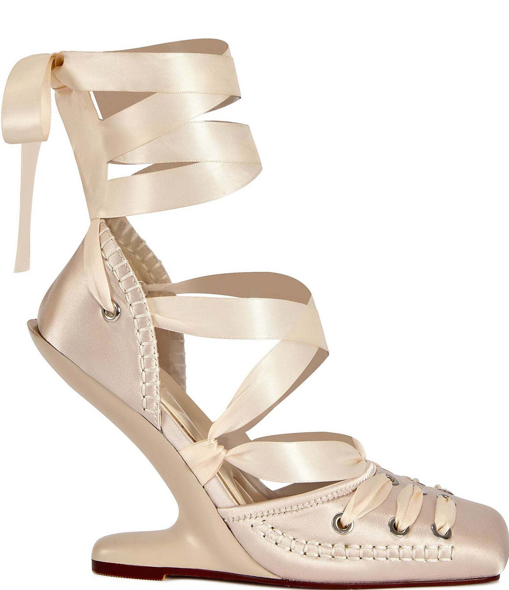 Azalea Wang Pirouette Wrap Around Inverted Wedge Ballet Pumps