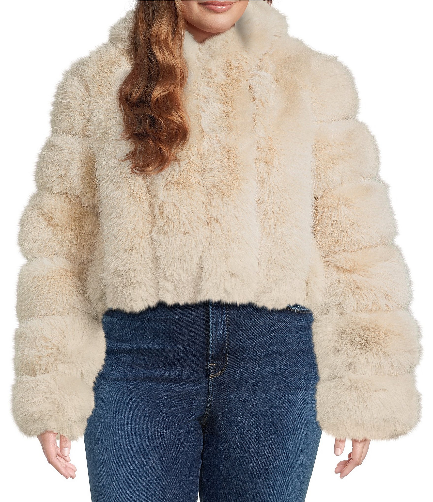 Azalea Wang Plus Size Jolene Faux Fur Hooded Filled Jacket