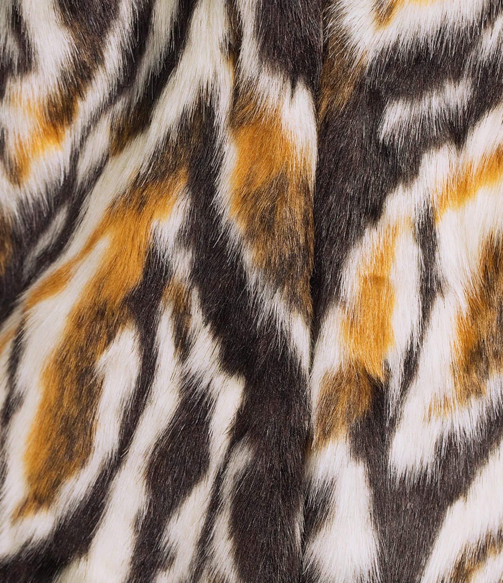 Azalea Wang Plus Size Tiana Retro Animal Print Faux Fur Shawl Collared Oversize Trench Coat