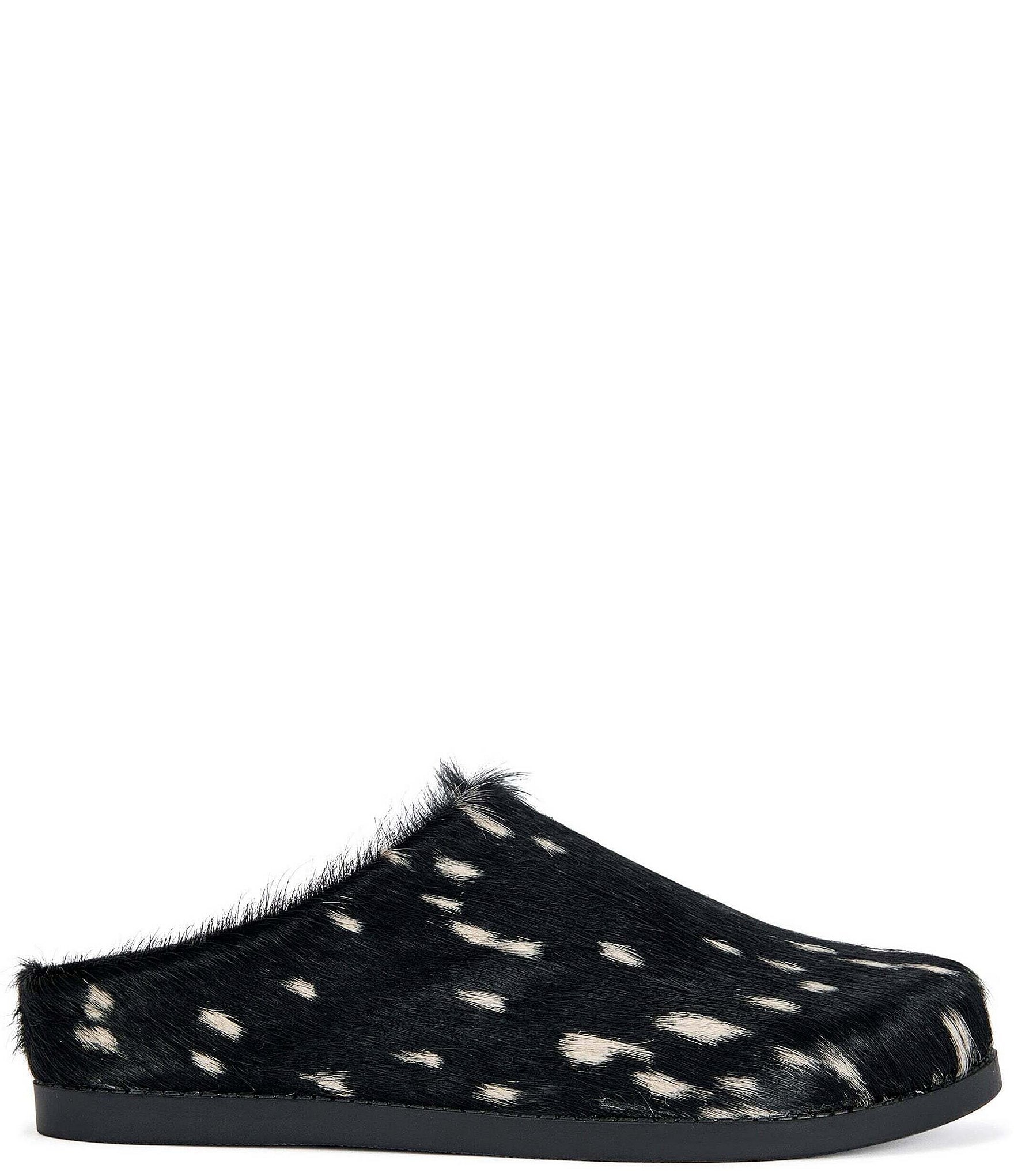 Azalea Wang Ramses Deer Print Calf Hair Platform Mules
