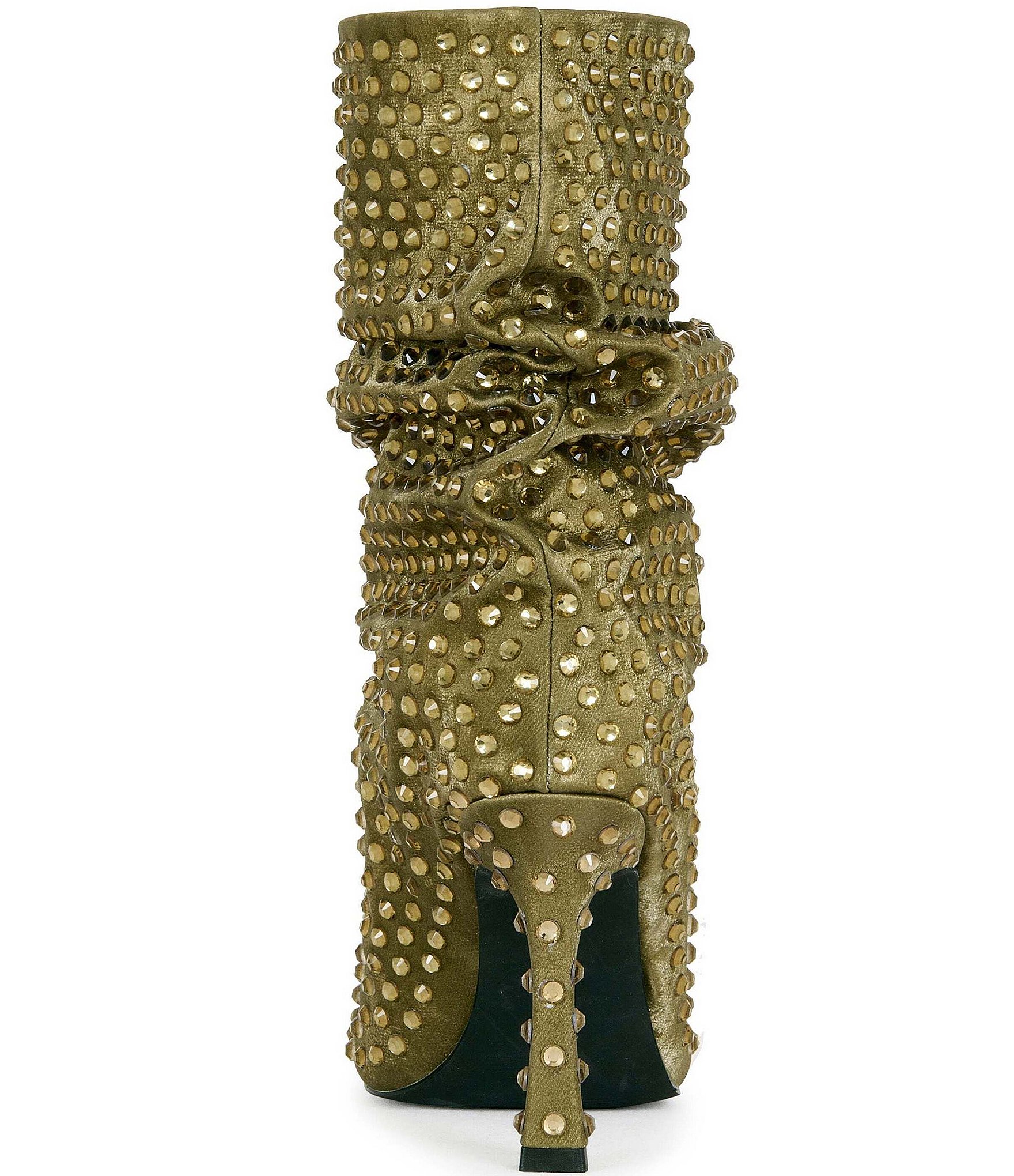 Azalea Wang Rozsi Rhinestone Peep Toe Boots