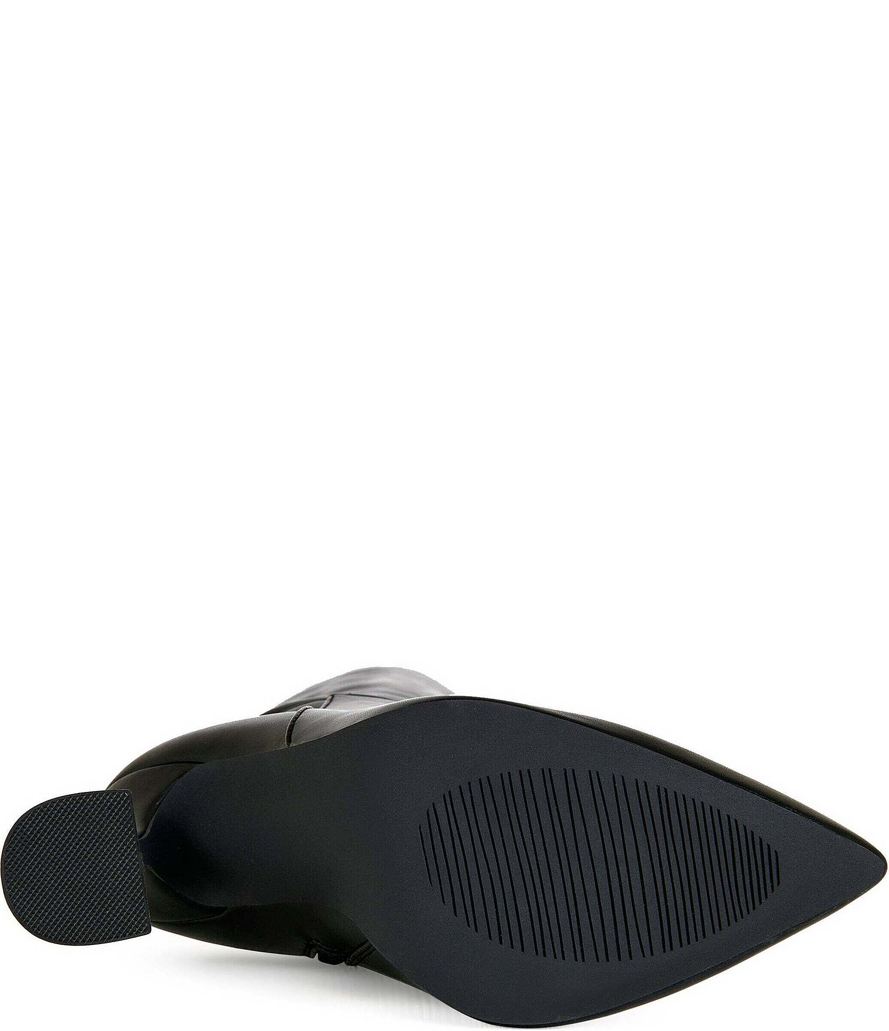 Azalea Wang Stephan Pointed Toe Flare Heel Thigh High Boots