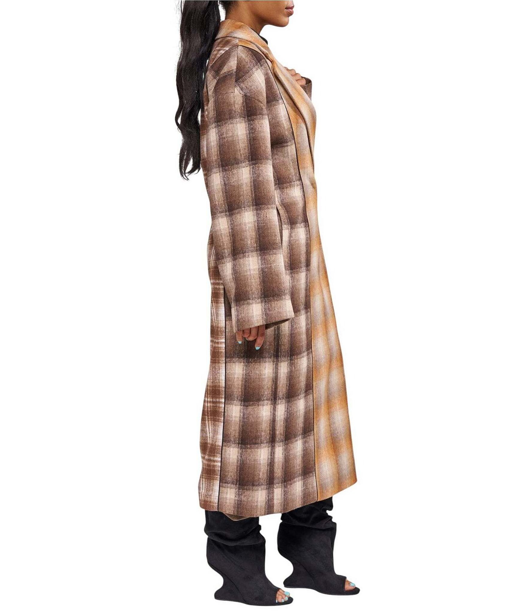Azalea Wang Studio Checked Pattern Notch Collar Oversized Fit Button Front Jacket