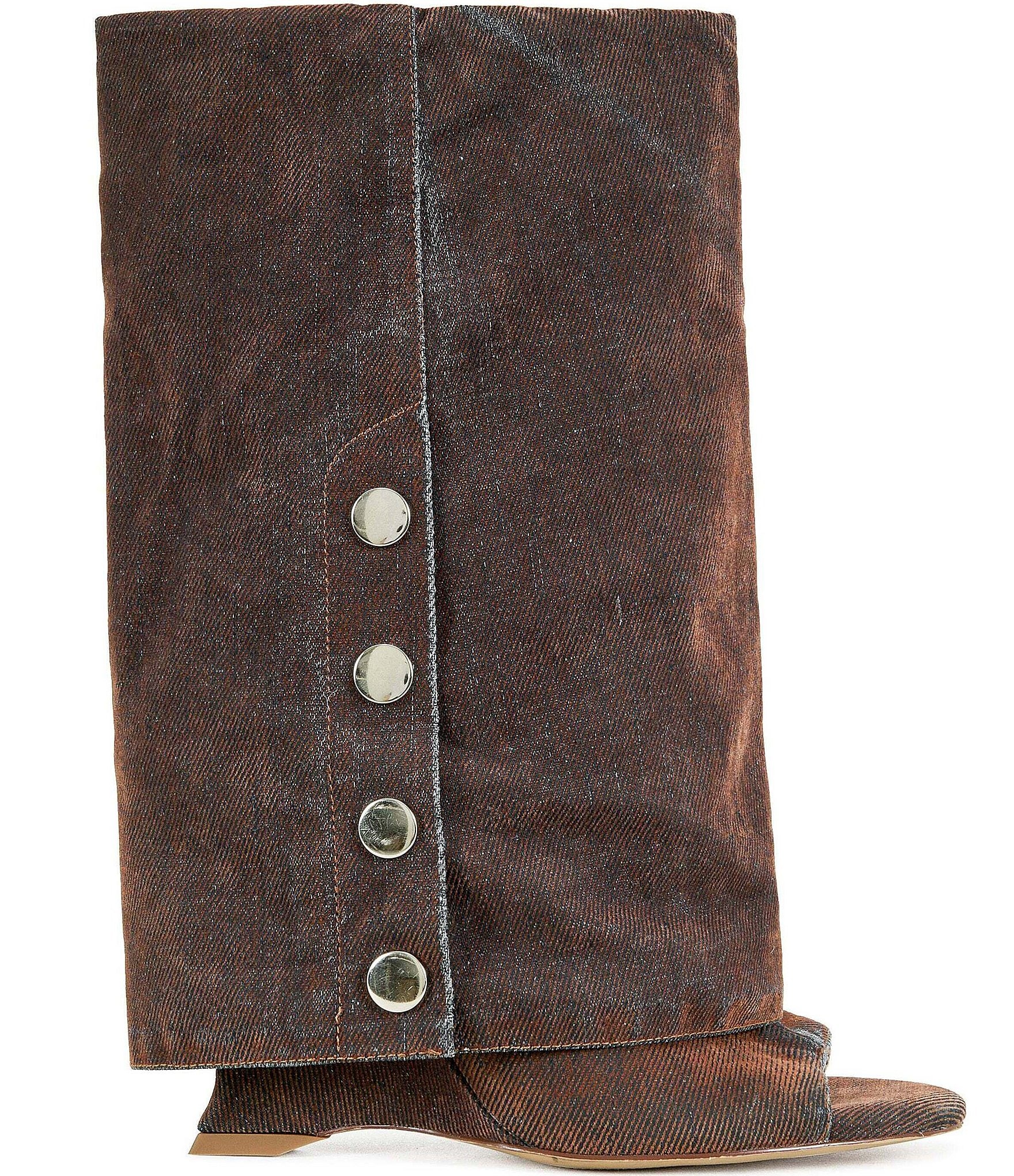 Azalea Wang Tinseled Open Toe Tall Boots