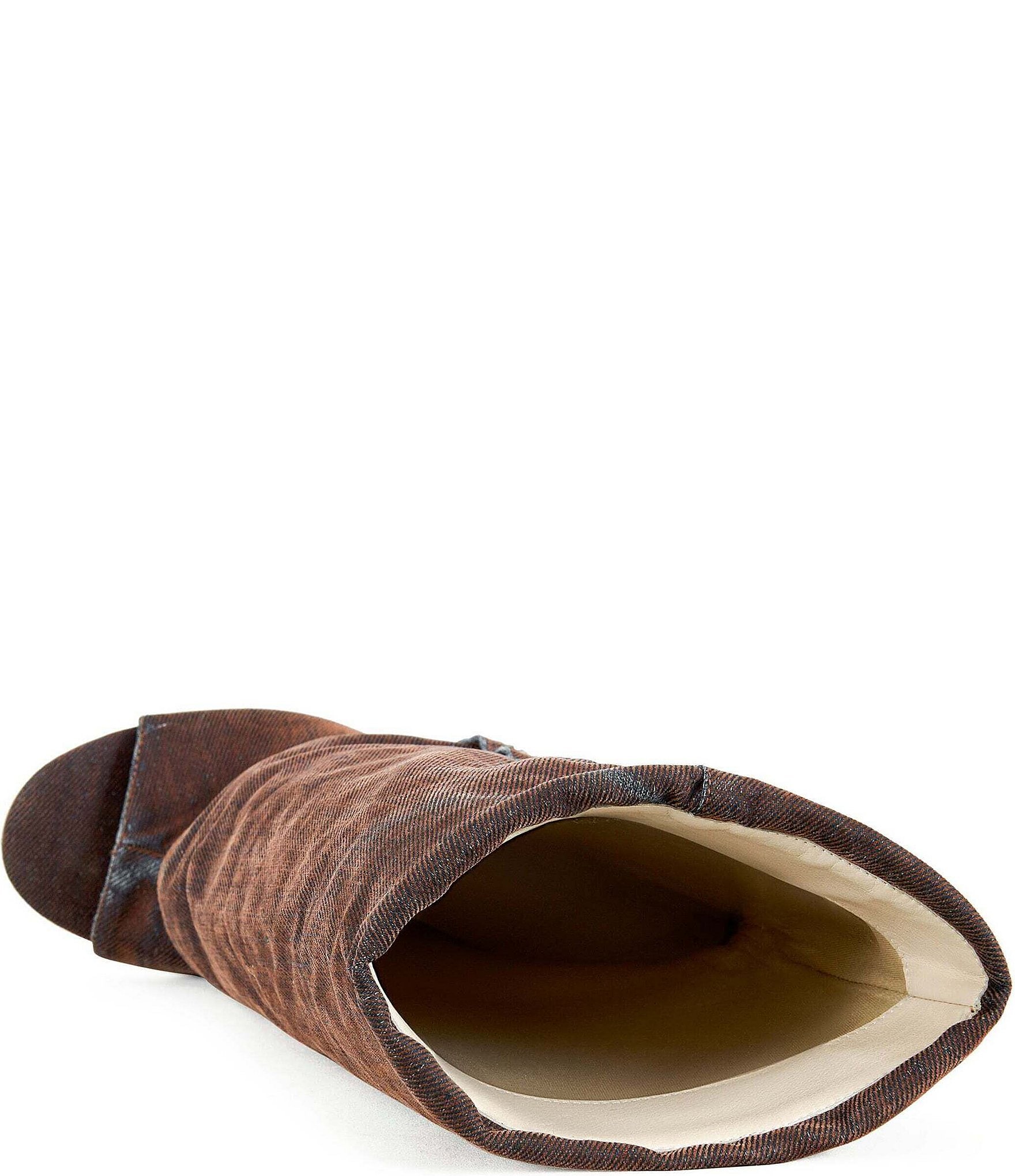 Azalea Wang Tinseled Open Toe Tall Boots