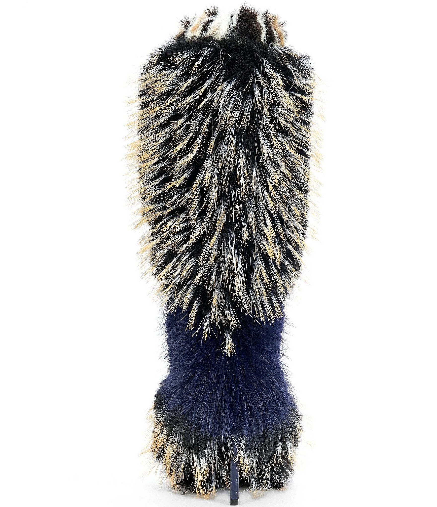 Azalea Wang Upendo Faux Fur Stiletto Pointed Toe Tall Boots