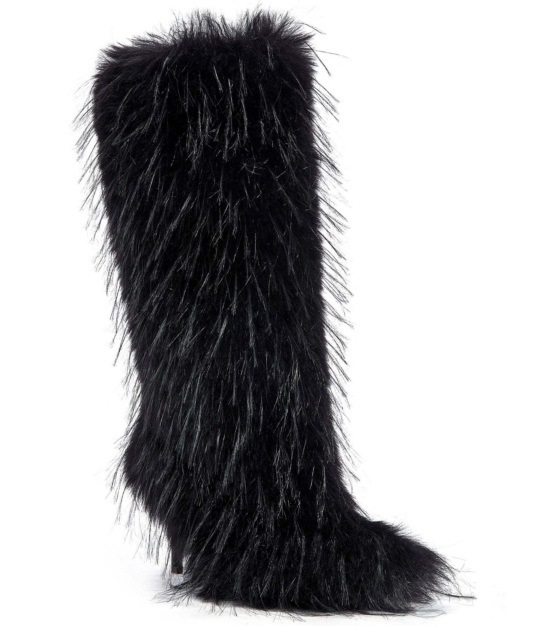 Azalea Wang Upstarter Faux Fur Pointed Toe Tall Boots