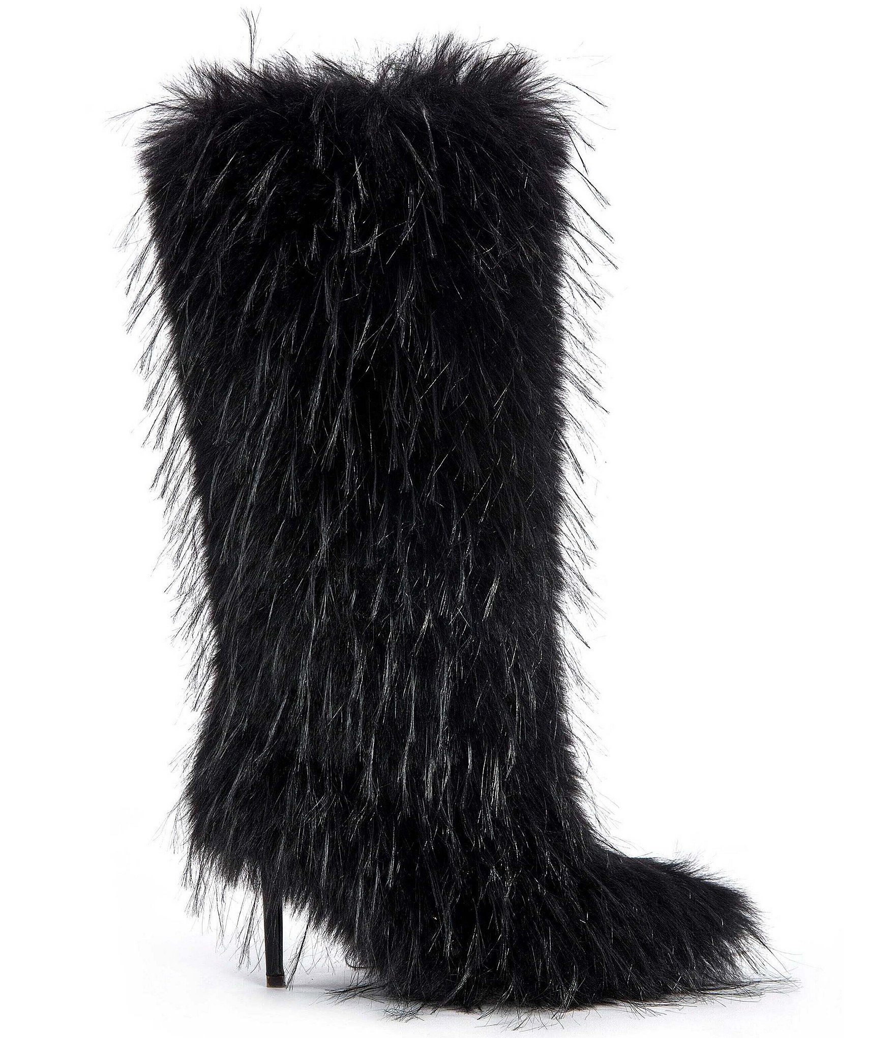 Azalea Wang Upstarter Faux Fur Pointed Toe Tall Boots