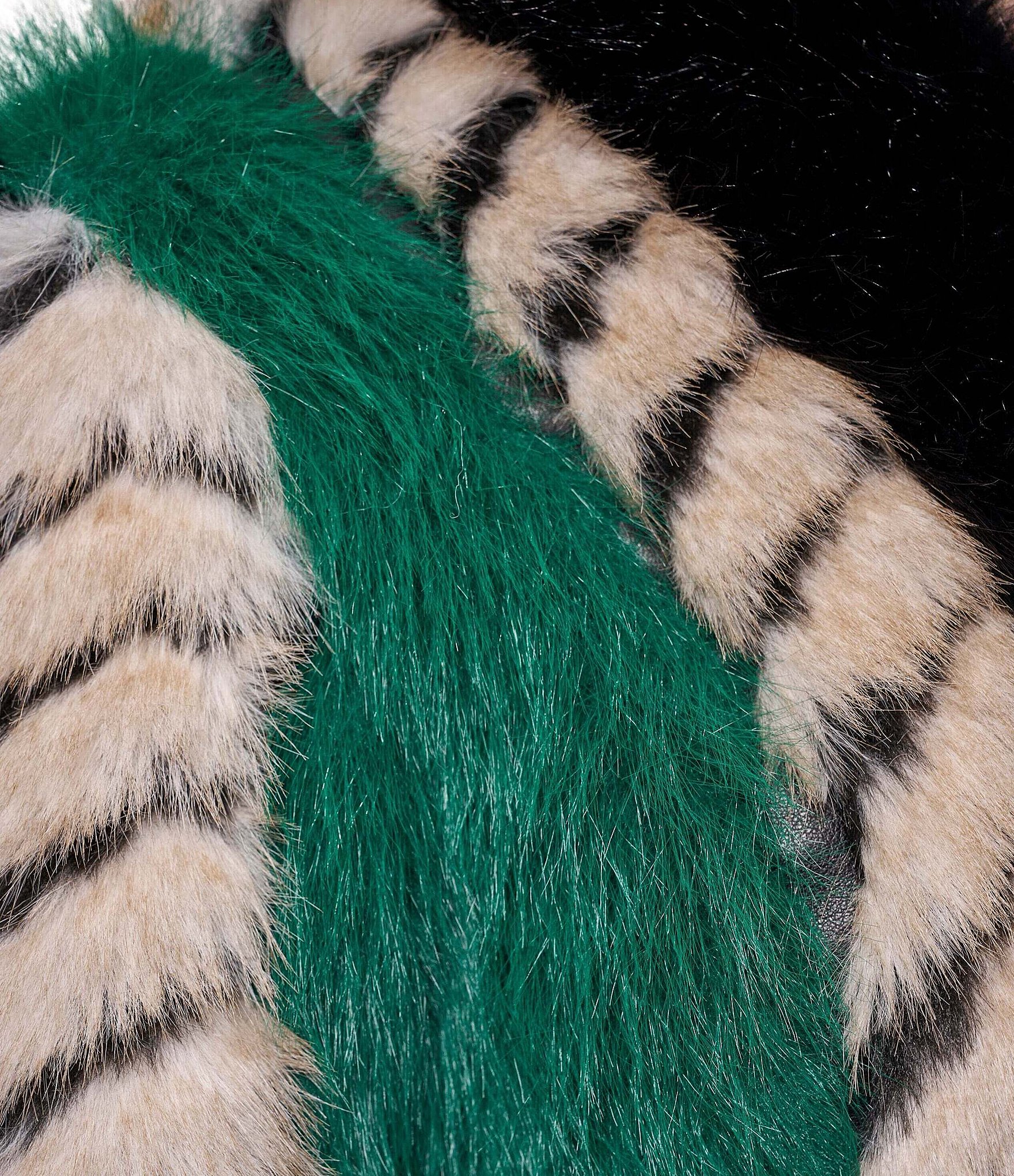 Azalea Wang Vesper Multi Faux Fur Open Front Cropped Jacket