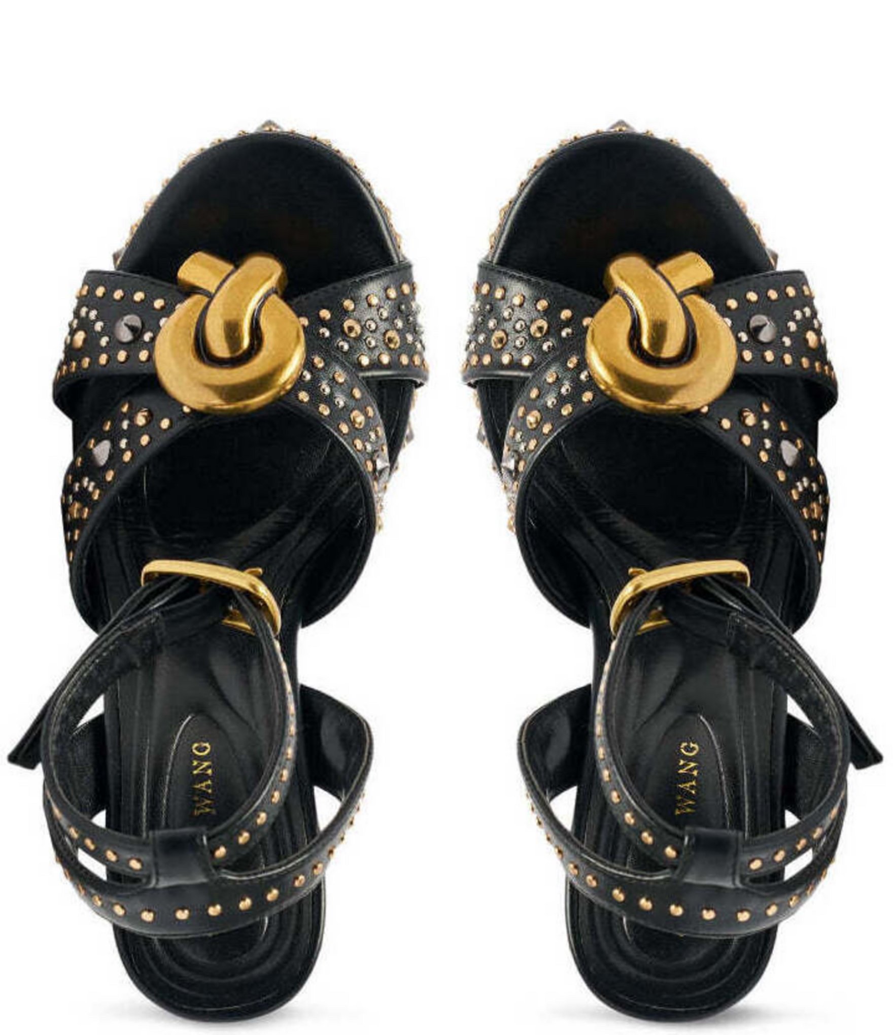 Azalea Wang Yuma Studded Hardware Ankle Strap Platform Sandals