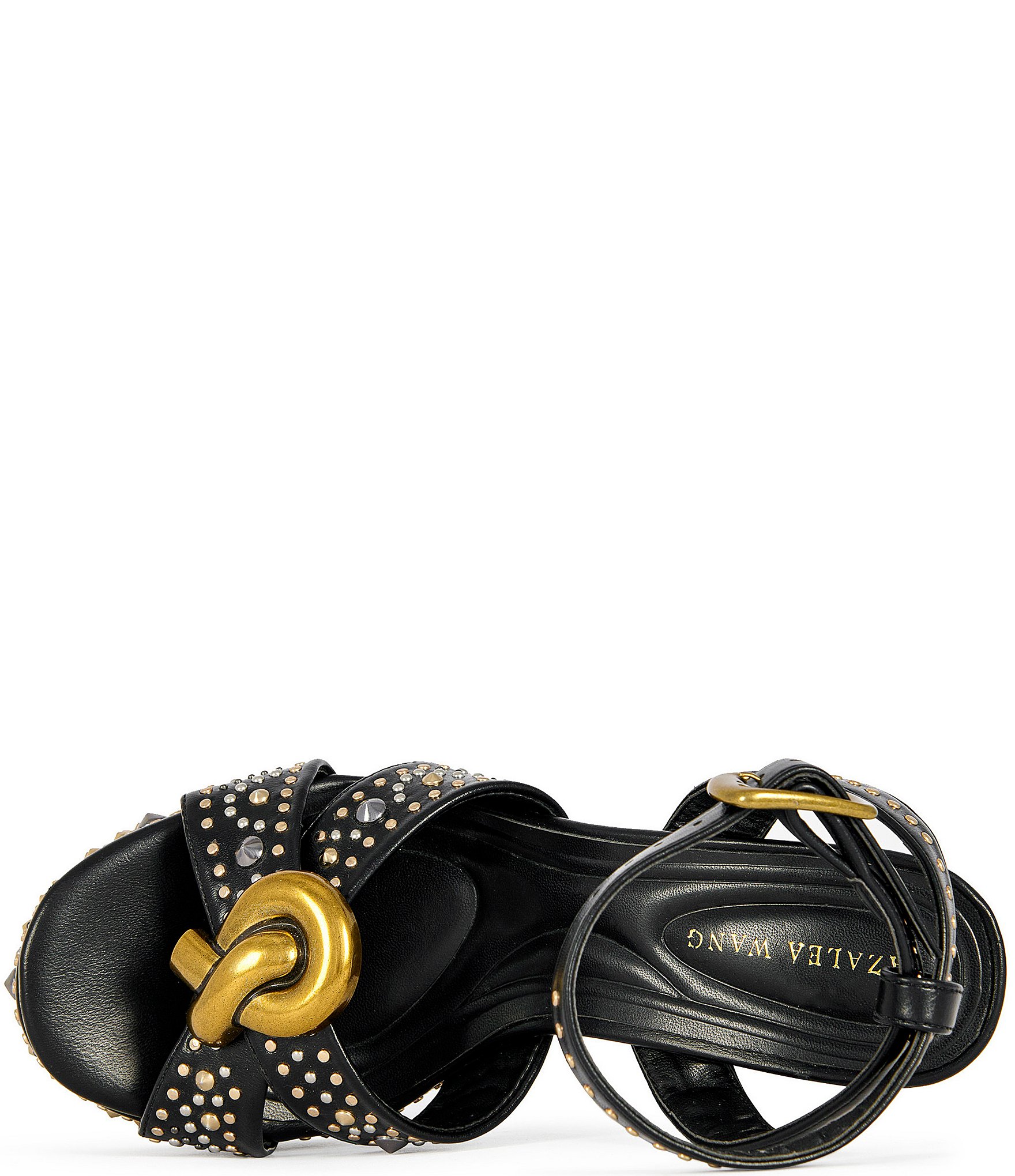 Azalea Wang Yuma Studded Hardware Ankle Strap Platform Sandals