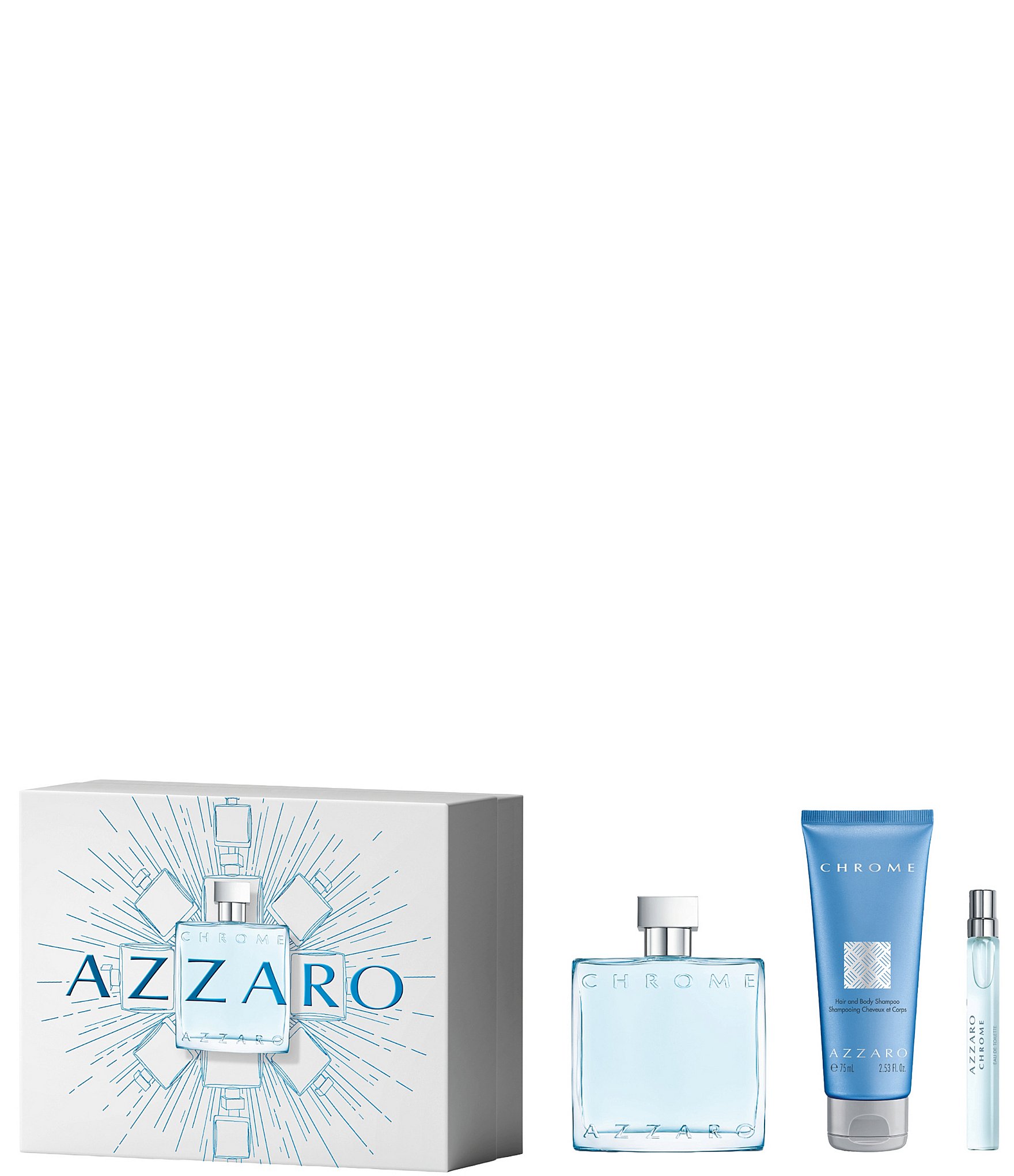 Azzaro Chrome Eau de Toilette 3-Piece Men's Gift Set