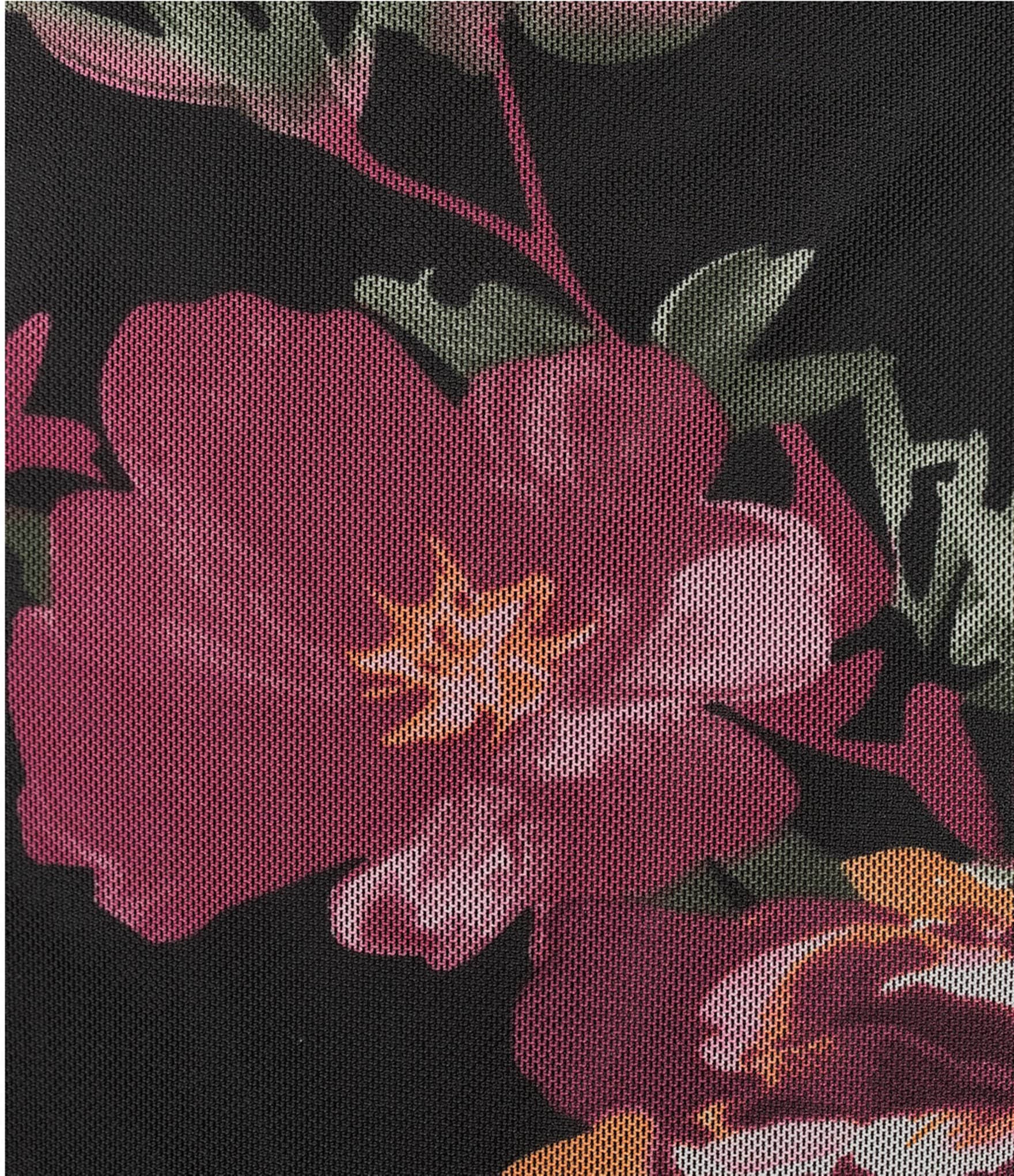 B. Darlin Floral Print Mesh Cowl Neck Side Slit Maxi Dress
