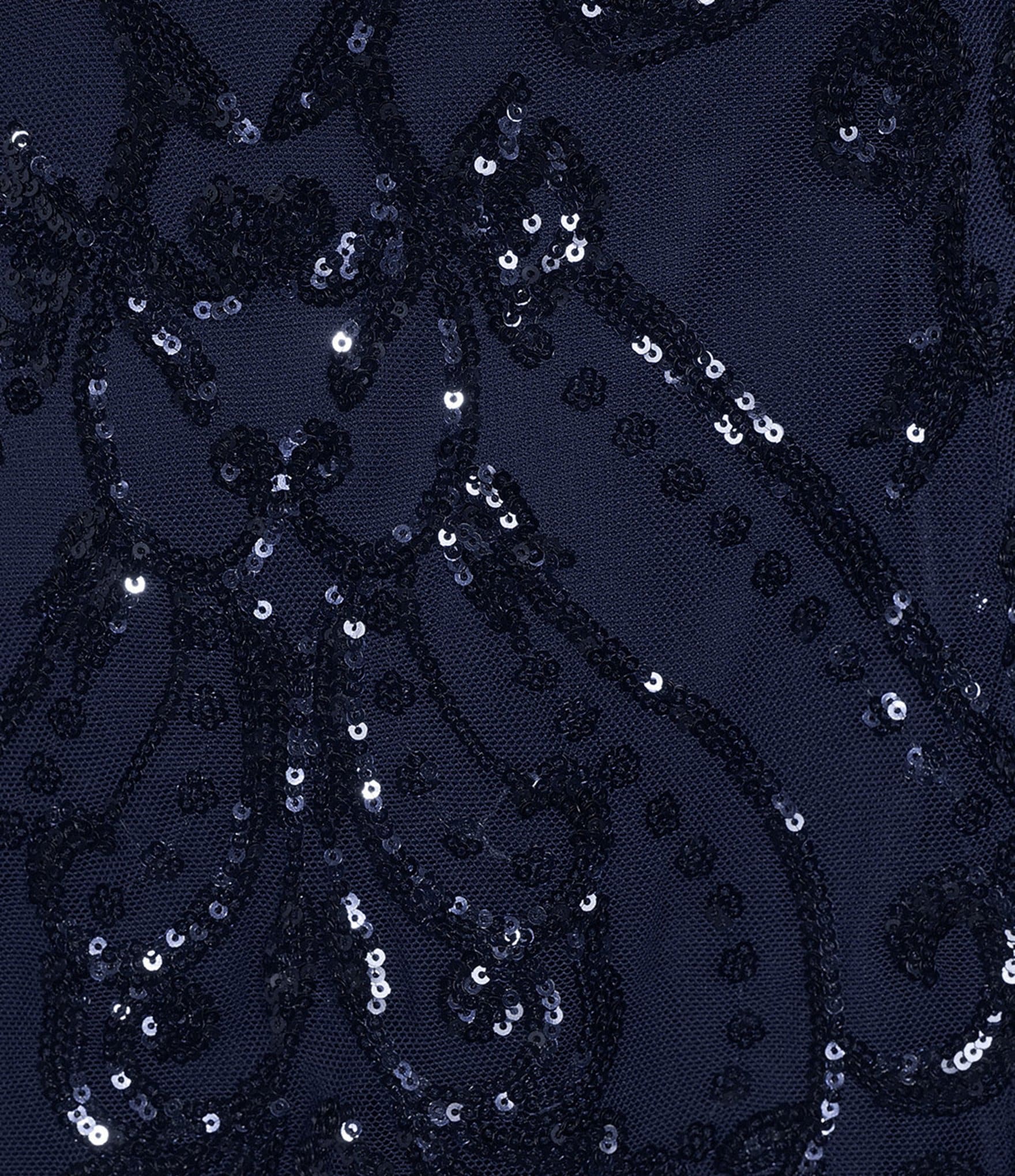 B. Darlin Plus Size Patterned Sequin Sweetheart Neck Tie Back Dress