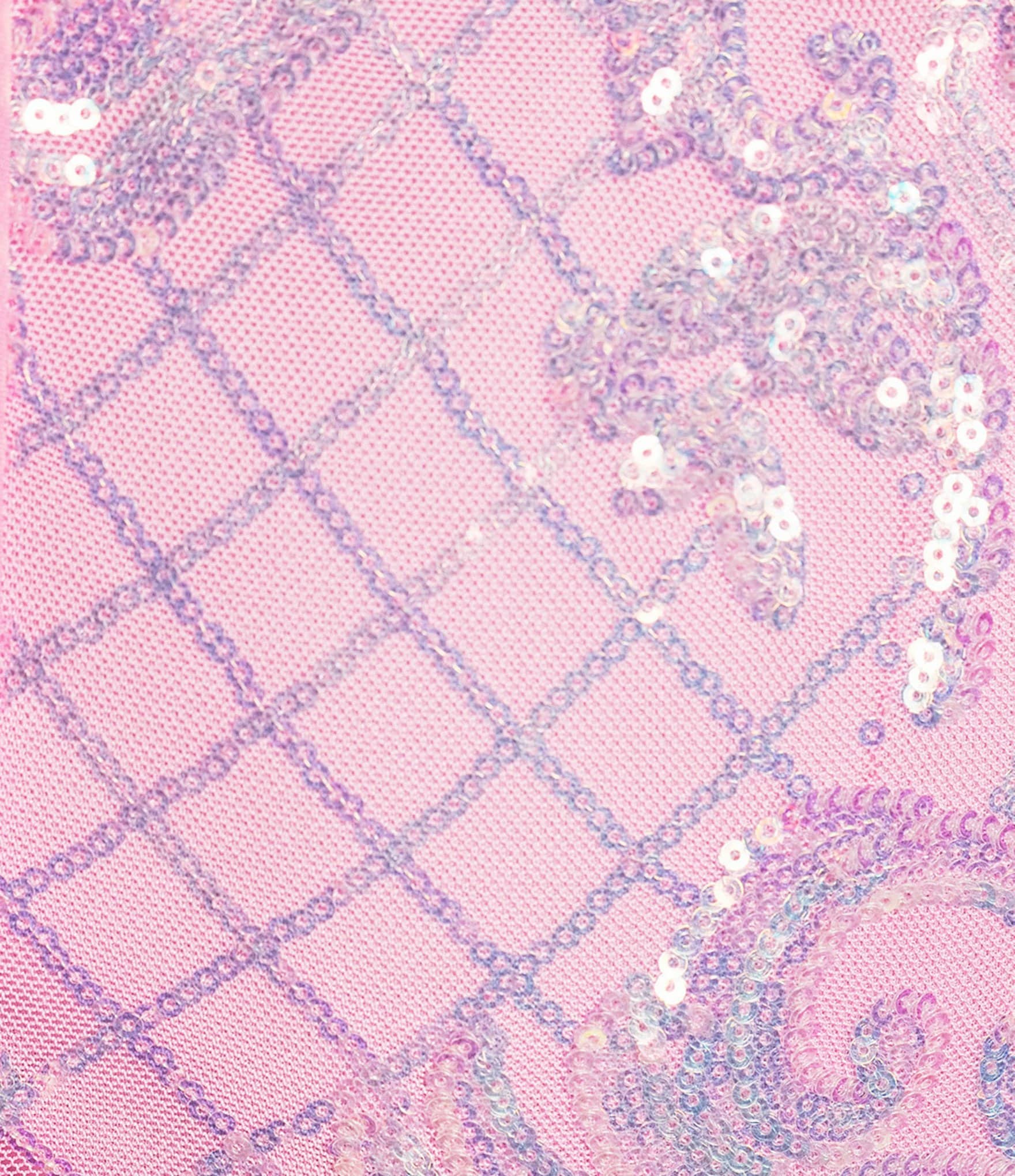 B. Darlin Plus Size Sequin Pattern Scoop Neck Spaghetti Strap Side Slit Dress