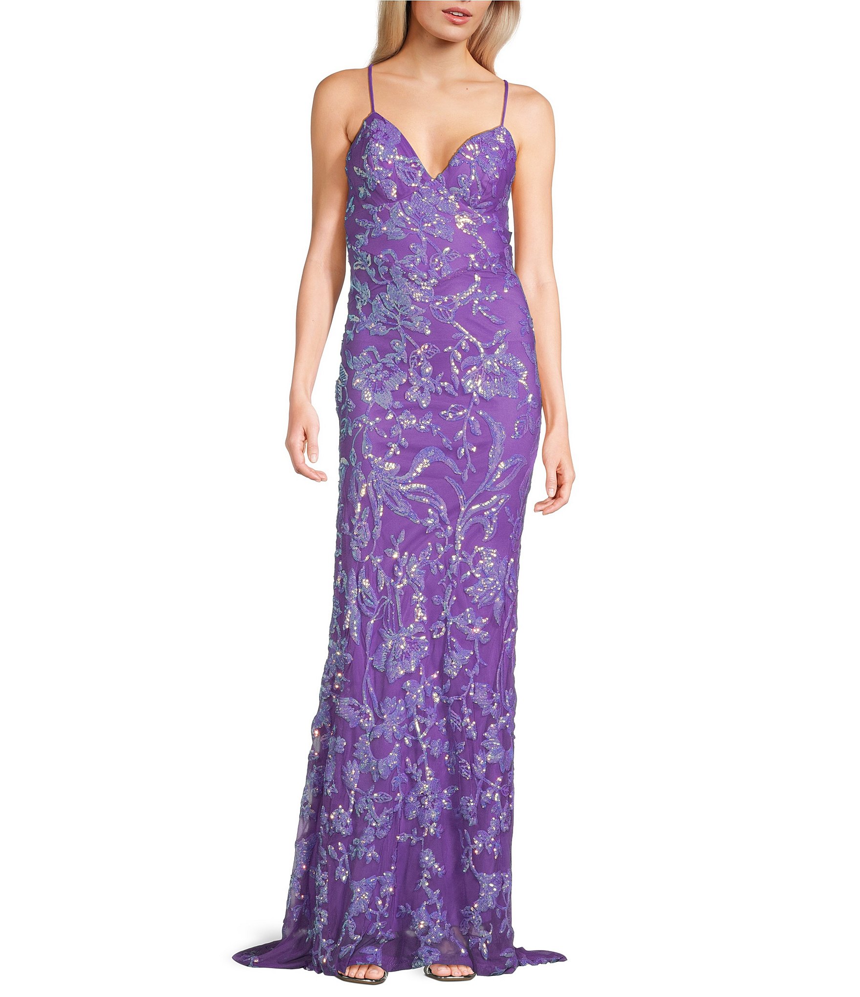 Crystal Doll Sequined Velvet Body-Con Dress (Juniors) at Von