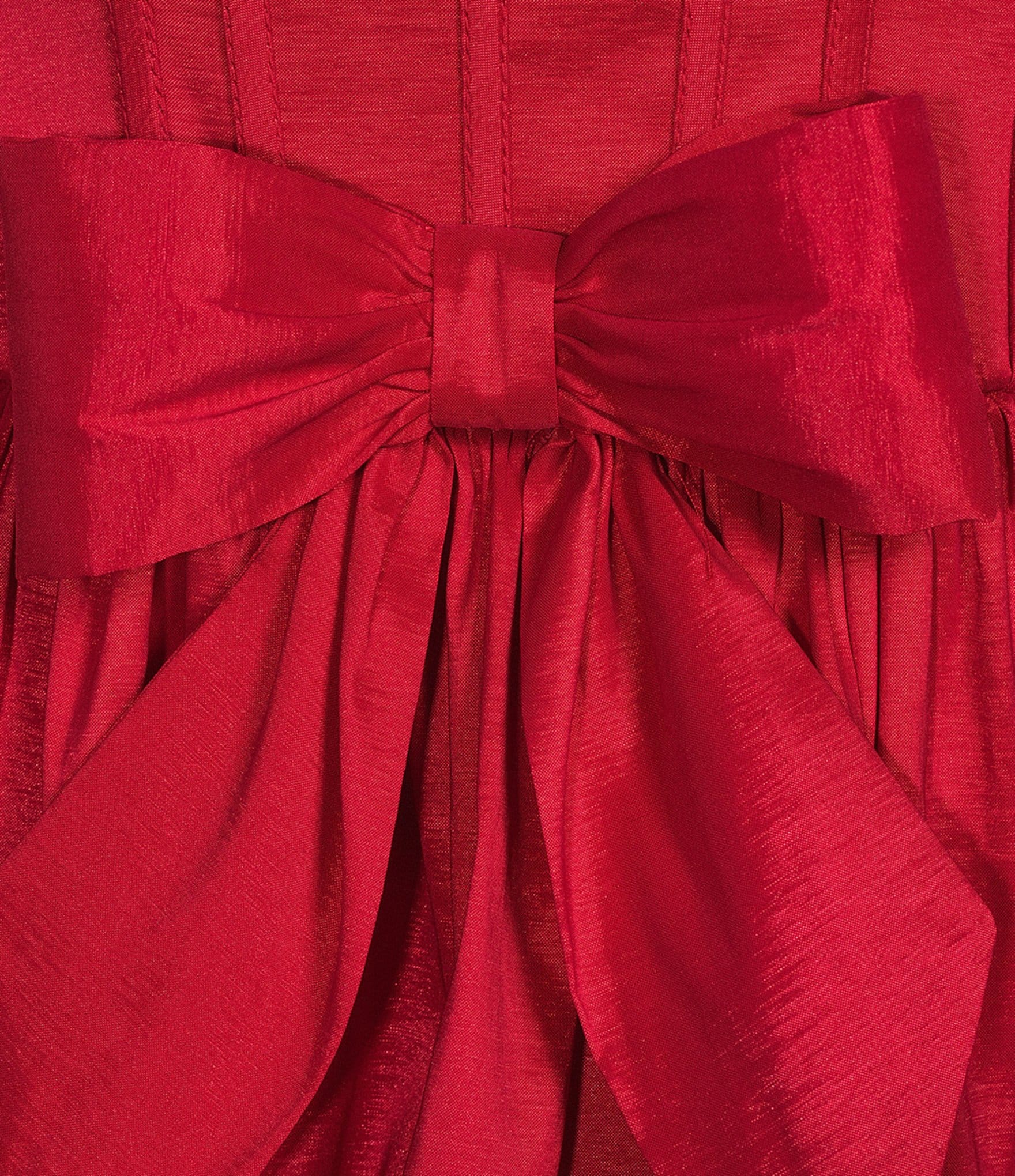 B. Darlin Strapless Corseted Bow Trim Ruffled Dress