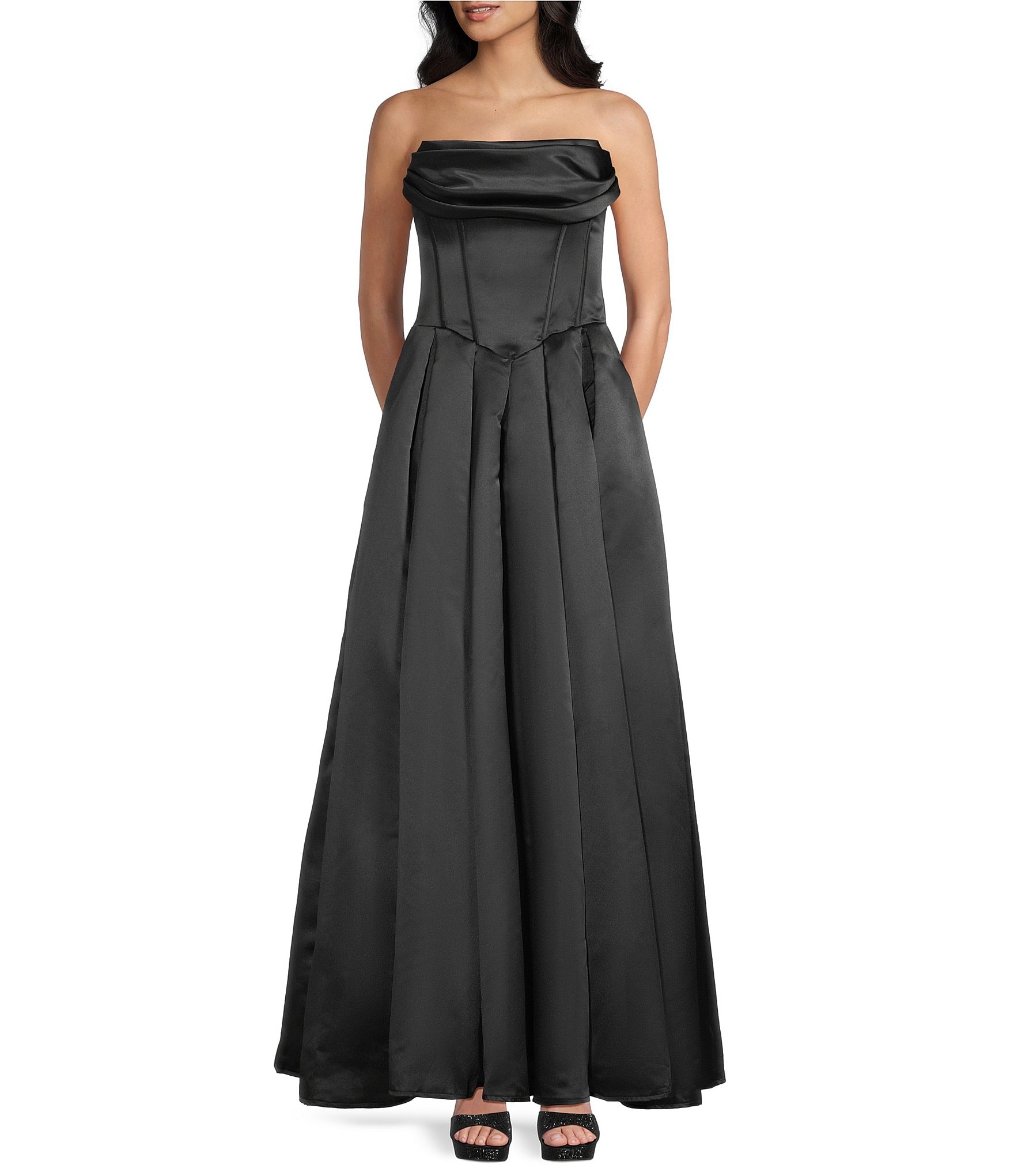 dillards black formal dresses long ella Everlane Knit Asymmetrical Midi Size:6X/7