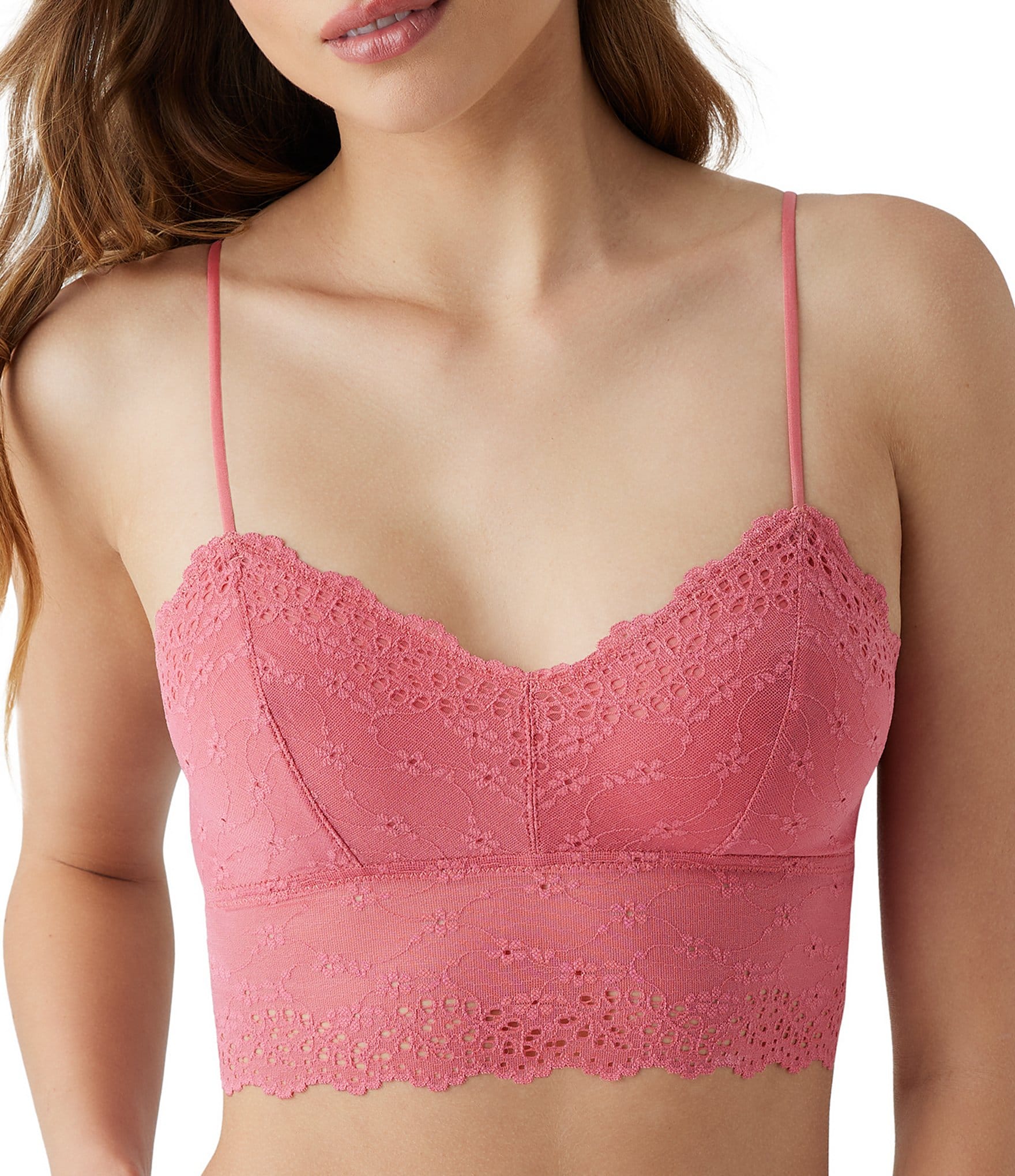B.tempt'd by Wacoal Inspired Eyelet Halter Perforated Lace Wireless Bralette
