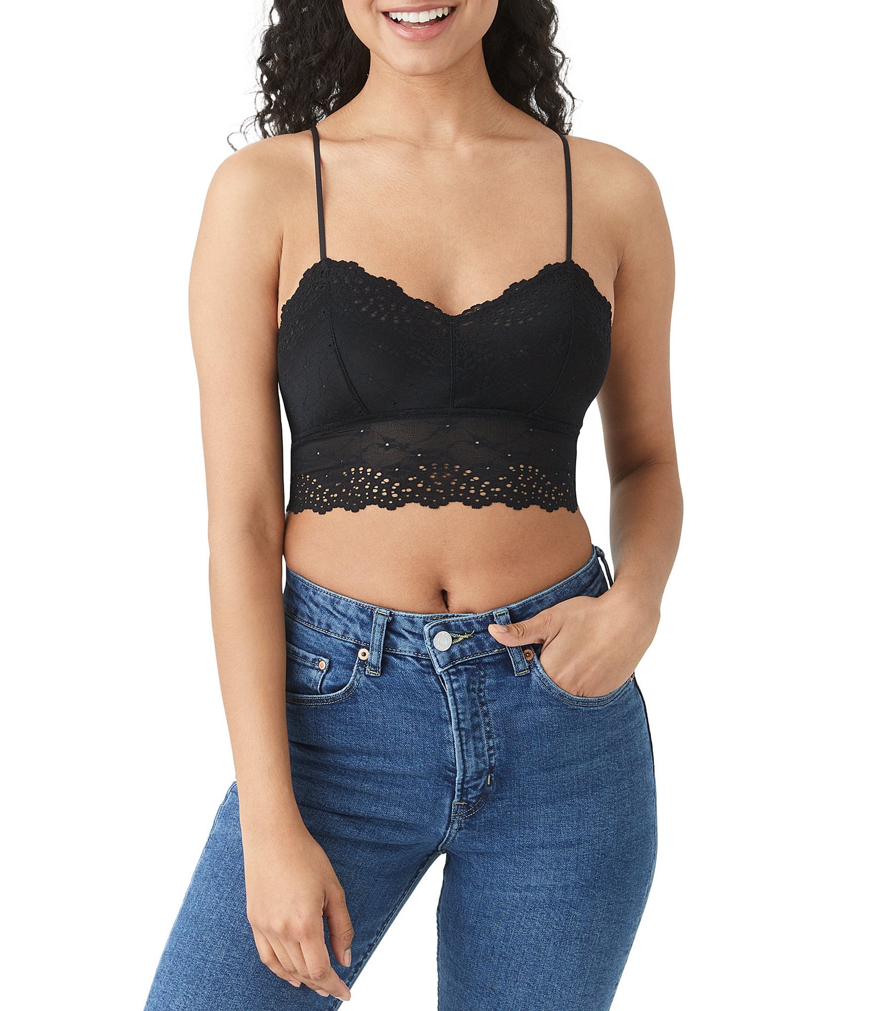 b.tempt'd by Wacoal Inspired Eyelet Mesh Lined V-Neck Bralette