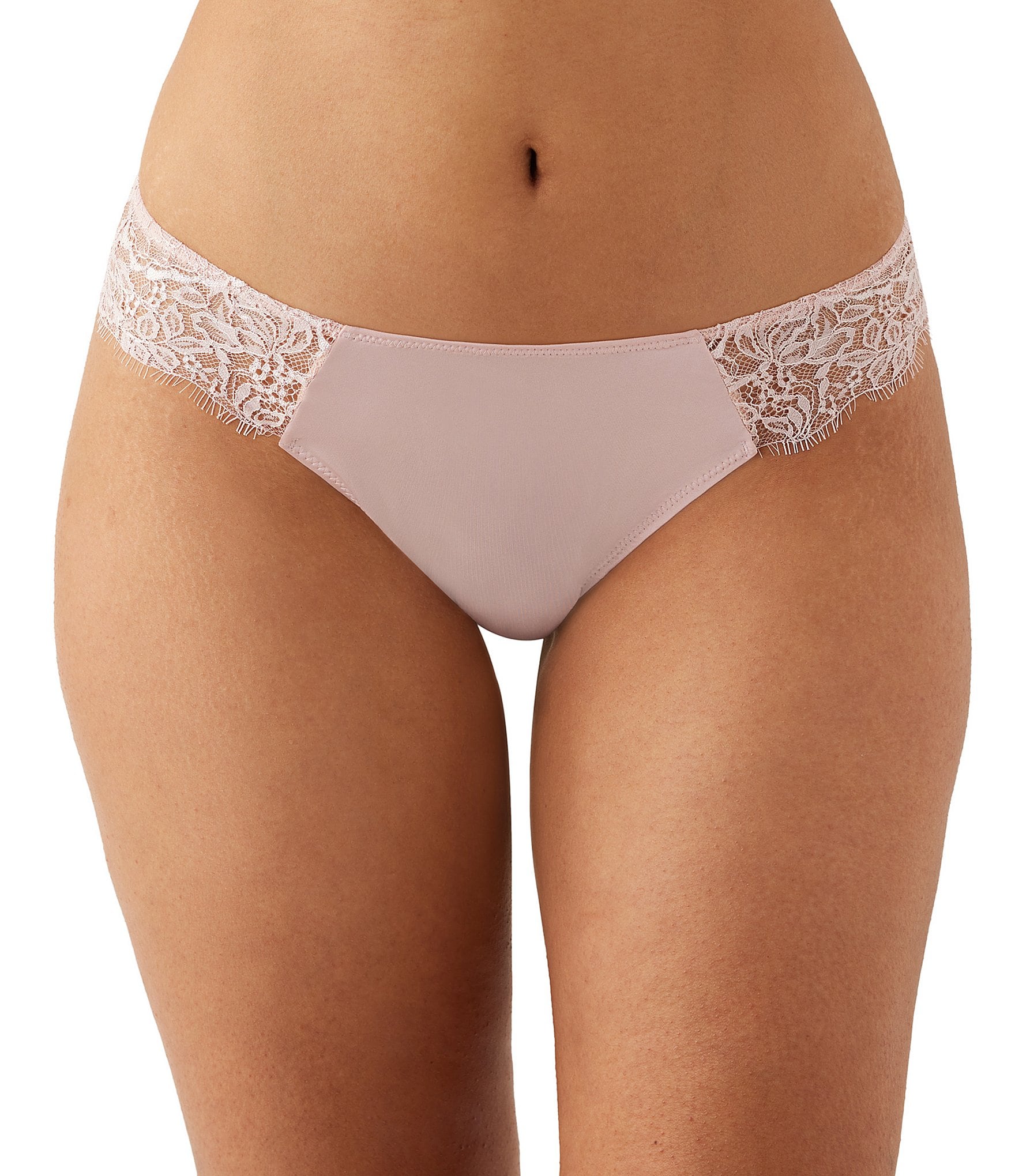 b.tempt'd by Wacoal Microfiber Lace Scalloped Minimal Coverage Thong