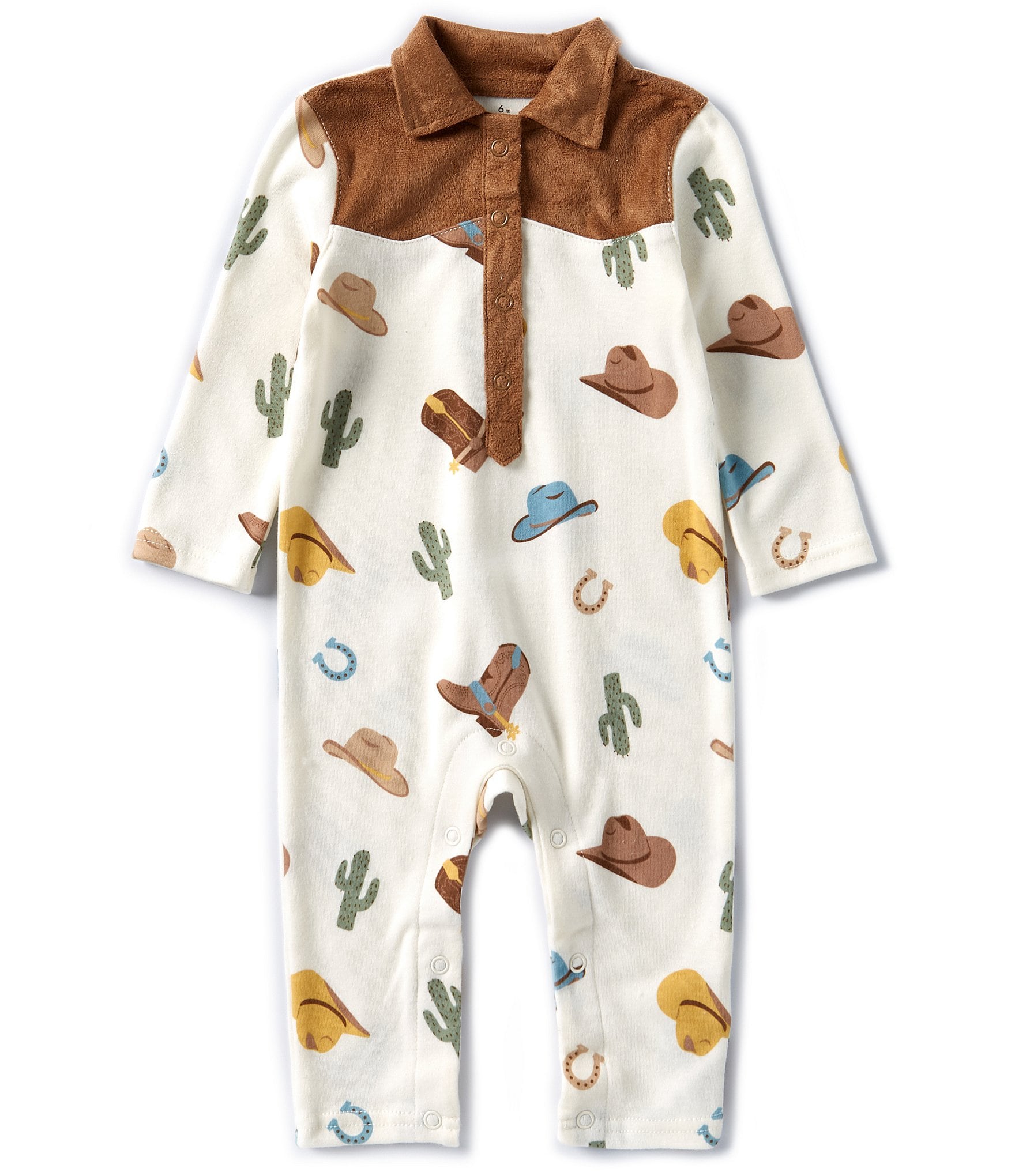 Baby Starters Baby Boys 3-24 Months Long-Sleeve Western Ranch Print Footie Coverall