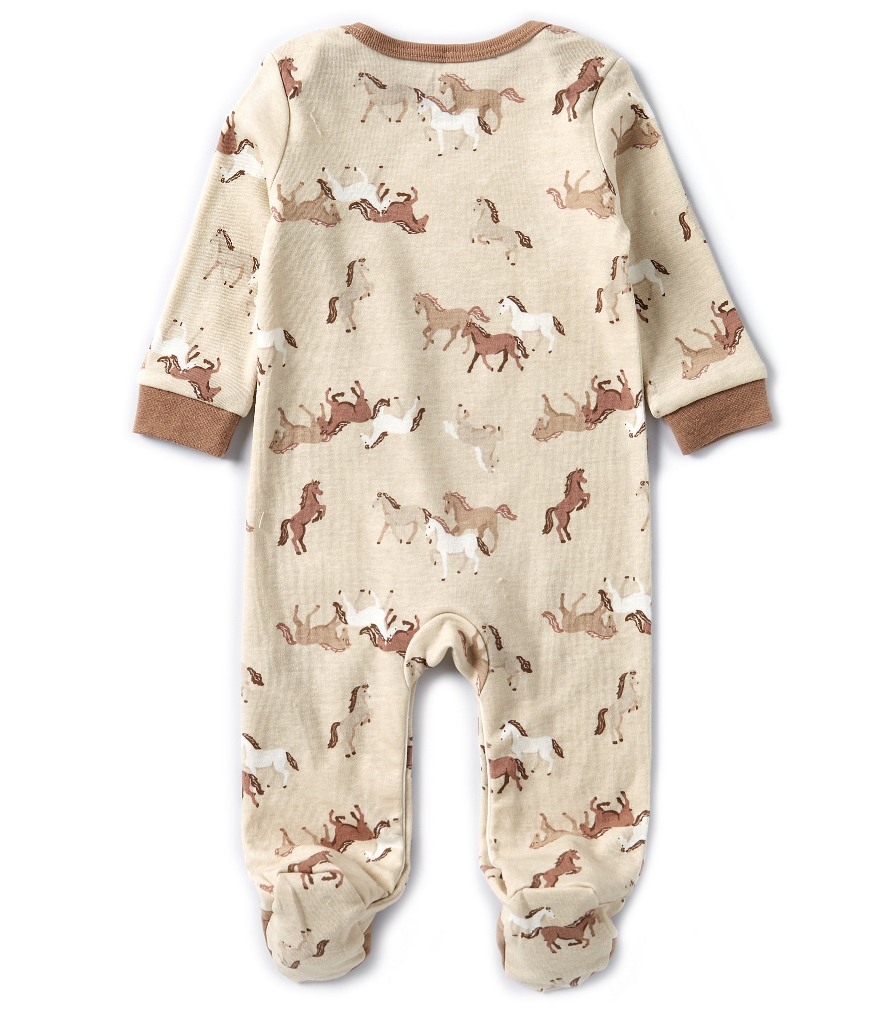 Baby Starters Baby Boys 3-9 Months Long Sleeve Horse-Printed Footie Coverall